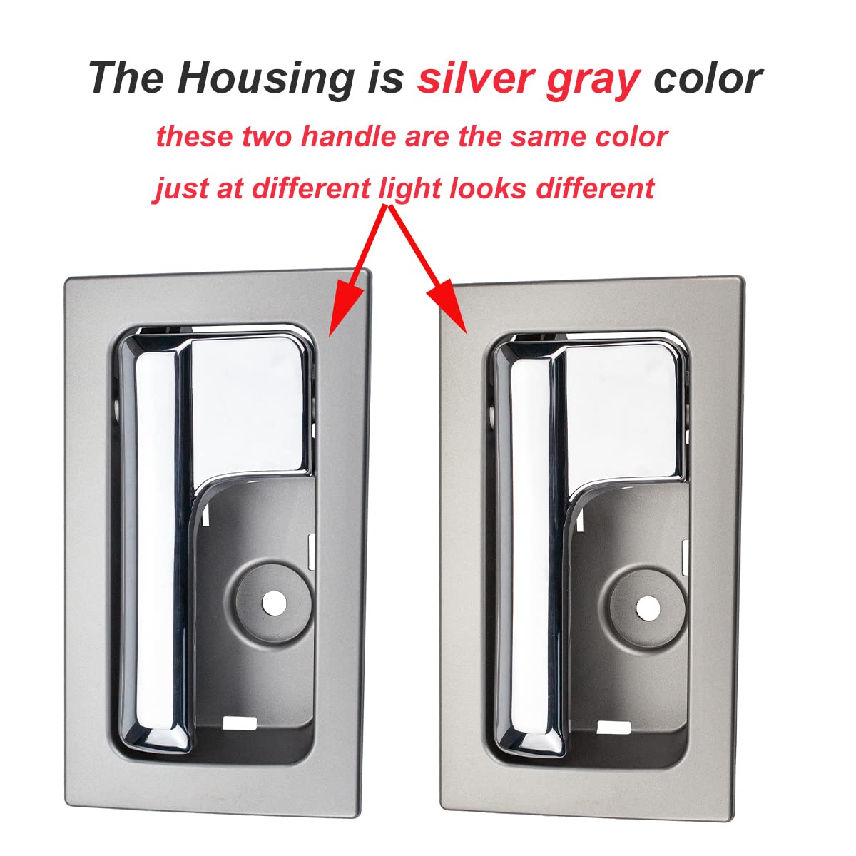 RLB-HILON Interior Door Handle Compatible with Ford F150 2009 to 2014 Year Front or Rear Left Driver Side Door, Chrome Lever Gra