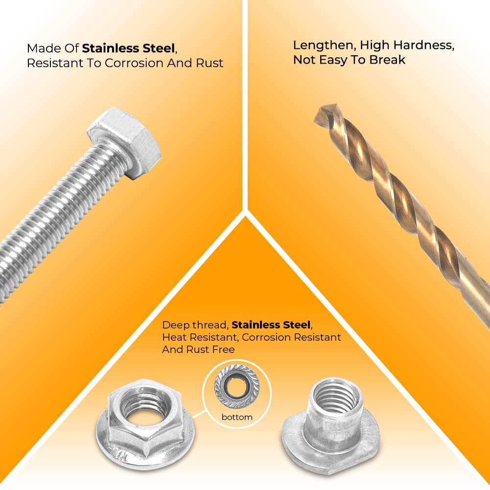 Alpha Rider Stainless Steel Chain Adjuster Bolt Replacement Swing Arm For Honda Cbr1000Rr Crf250R/X Crf450R/450X 2004-2017, For Kawasaki Kx250 1988-2013, Includes 2 Piece Bolt Repair Kit