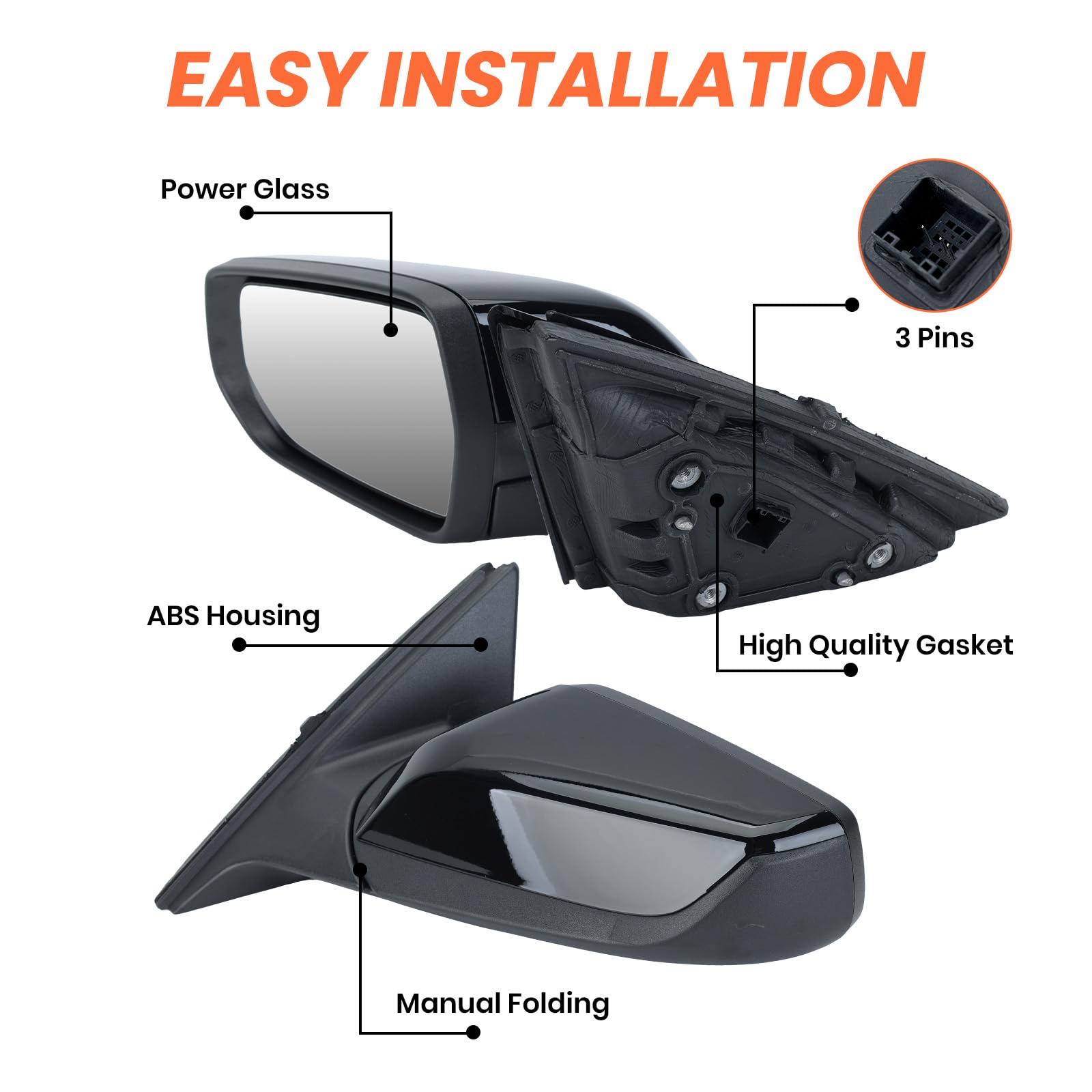 Mofoap Driver Side View Mirror Compatible With Chevy Malibu 2016 2017 2018 2019 2020 2021 2022 Non Heated Without Signal Light M