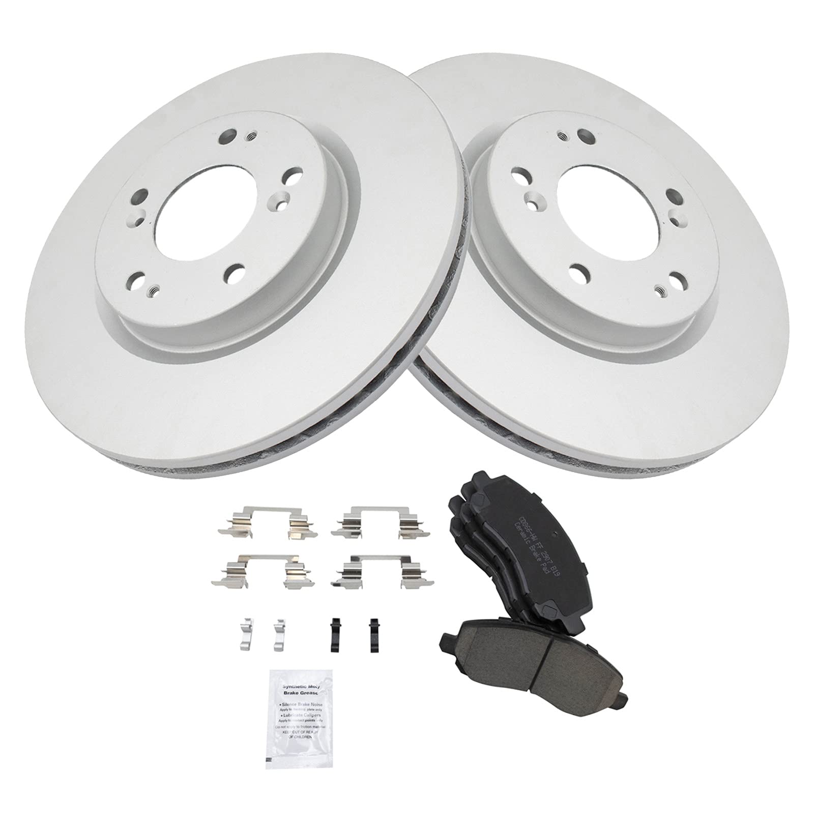 Trq Front Ceramic Brake Pads & G-Coated Rotors Kit For Chrysler Dodge Jeep