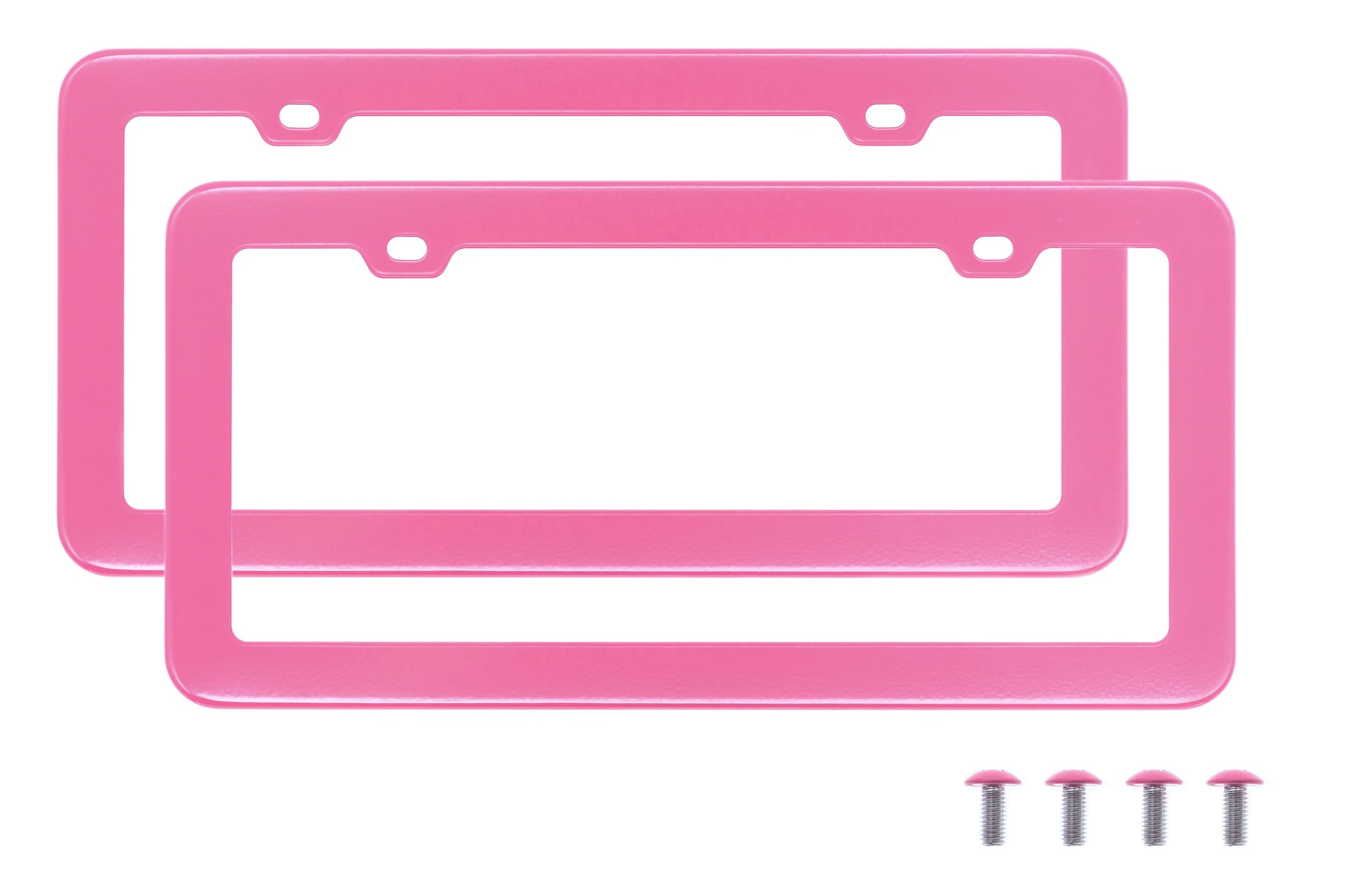 Creathome 2Pcs Stainless Steel License Plate Frames With Shining Blue Color