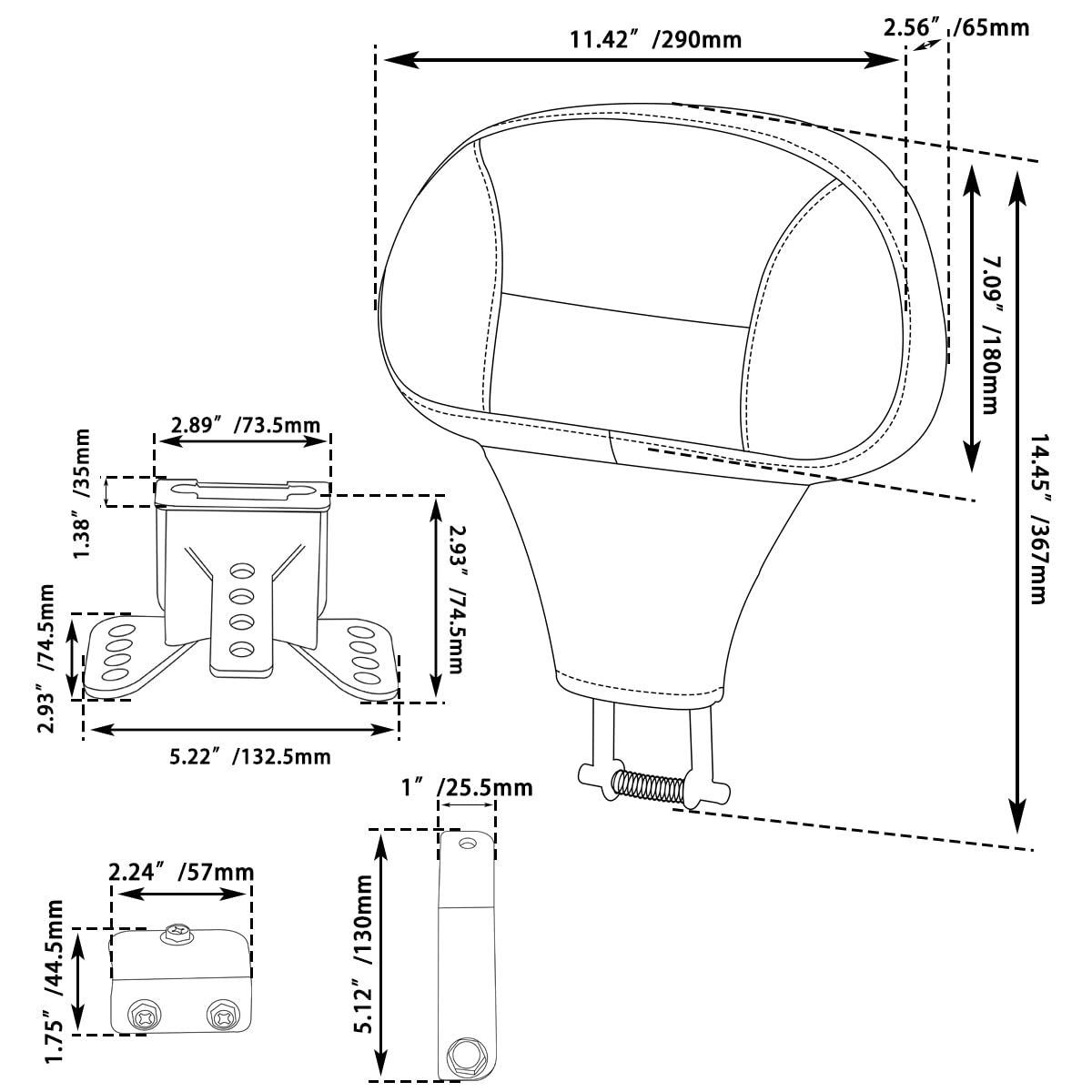 Fovplue Adjustable Rider Backrest,Detachable Plug-In Driver Backrest Pad W/Mounting Kit For Harley Touring 2009-2024,For Cvo Road Glide Street Glide Tri Glide Flhtk/L Electra Glide Road King,Style 3