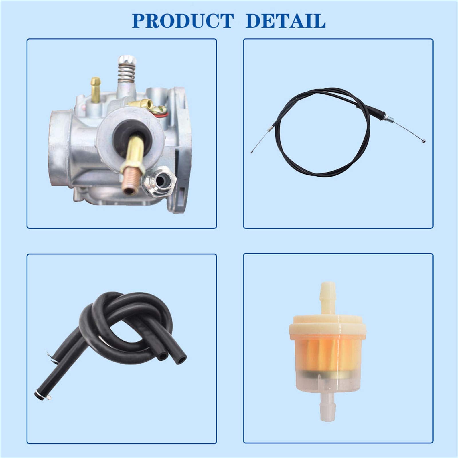 Autoparts Carb Carburetor with Throttle Cable Air Filter Replacement for 1989-2004 Yamaha Breeze 125 YFA1 1985-1987 Yamaha Moto