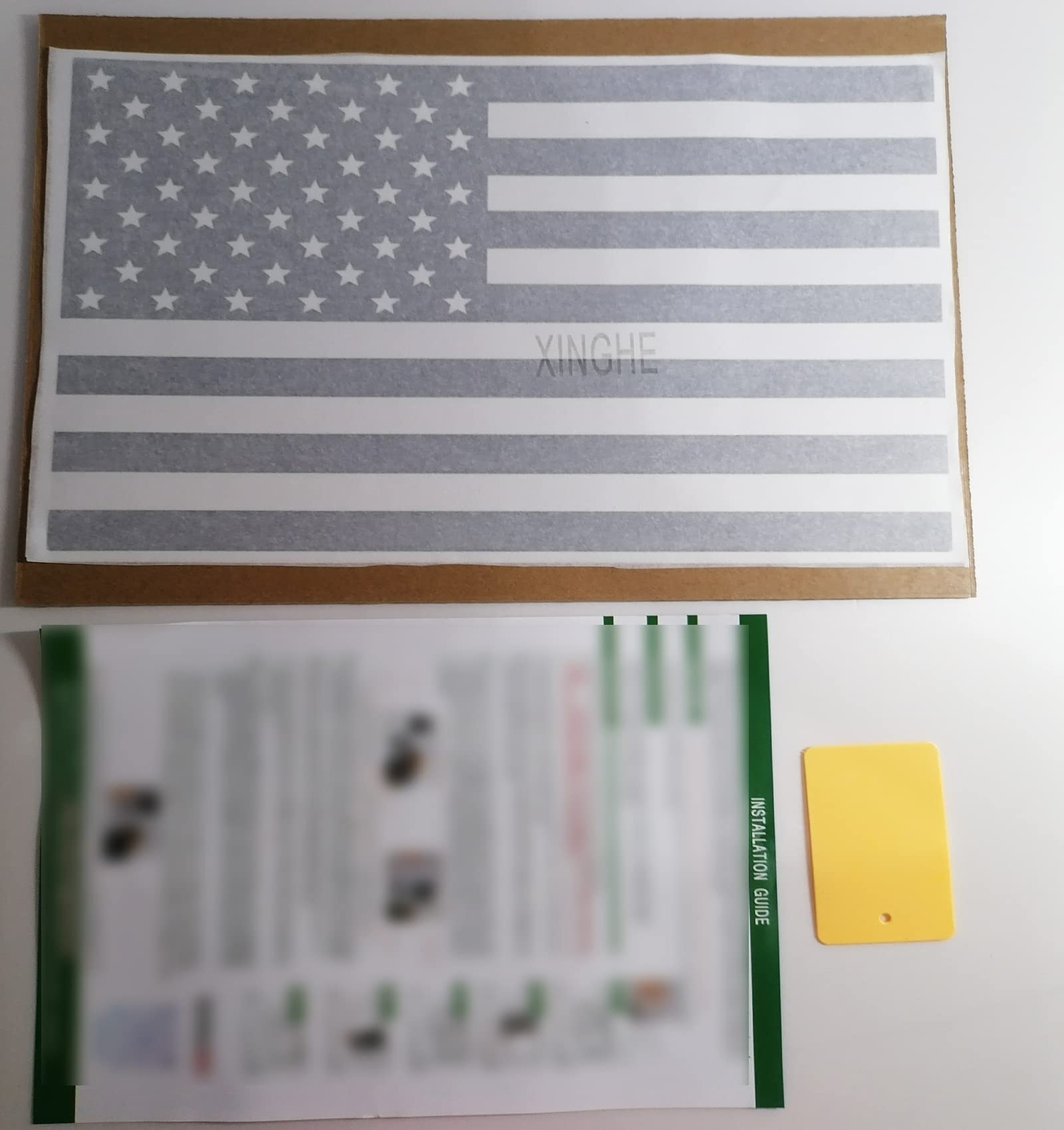 Xinghe For Tundra 2007-2023 Rear Middle Window American Flag Decal For Truck, Matte Black Usa Flag Decal For Truck Back Sliding