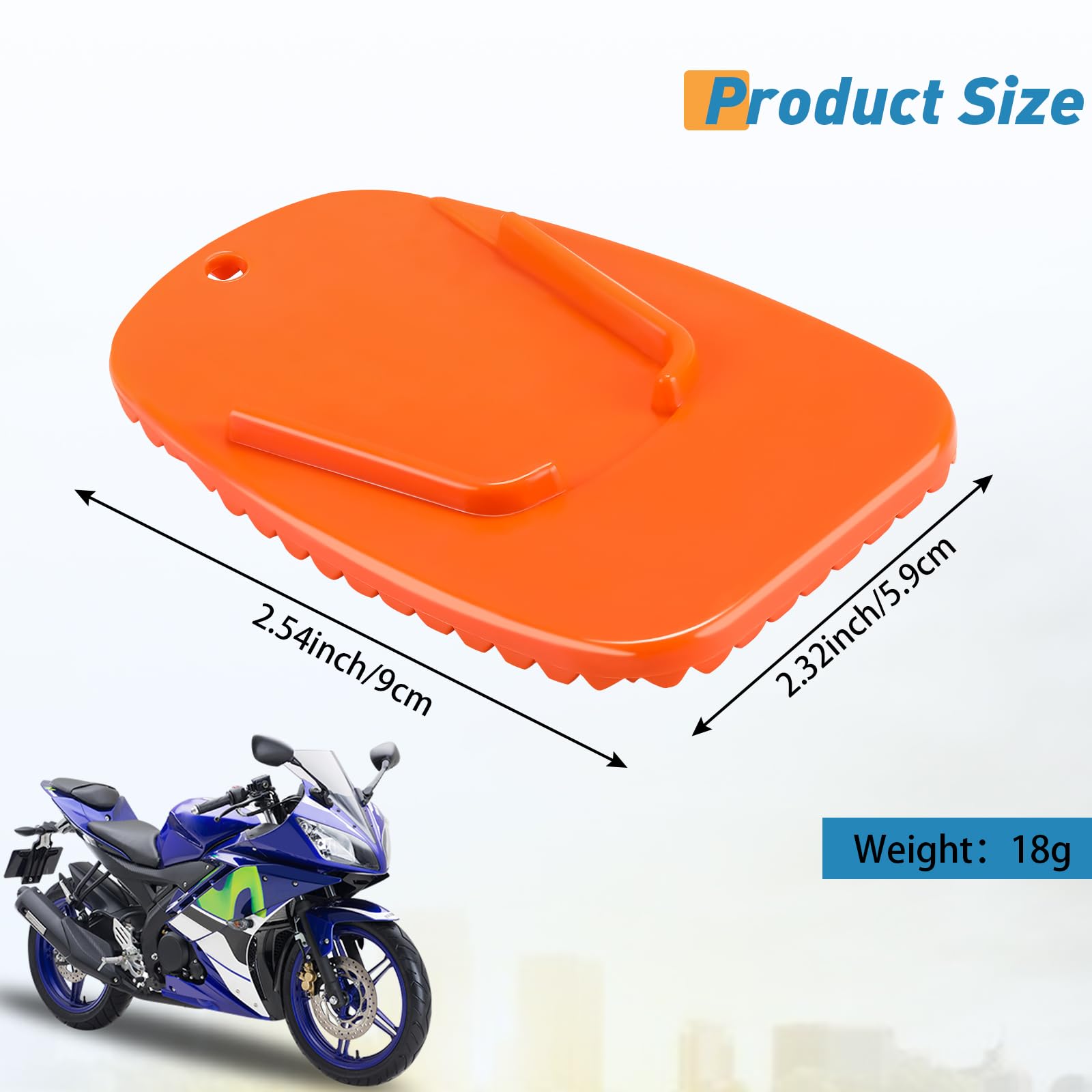 4 Pieces Orange Motorcycle Kickstand Motorcycle Foot Support Plate Motor Bike Support Stand Motor Anti Slip Plate Parking Accessory For Snow Slippery Road Hot Road Grass Sand