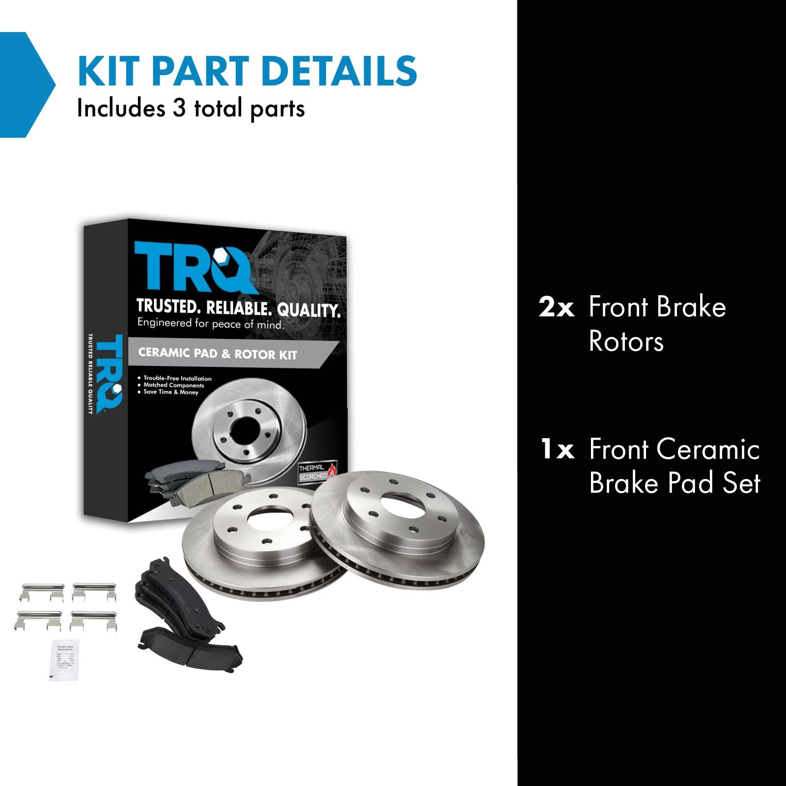 Trq Front Brake Kit Compatible With Chevy Gmc Silverado Sierra Yukon Xl Avalanche 1500 Tahoe Cadillac Escalade Ext Esv Disc Brak