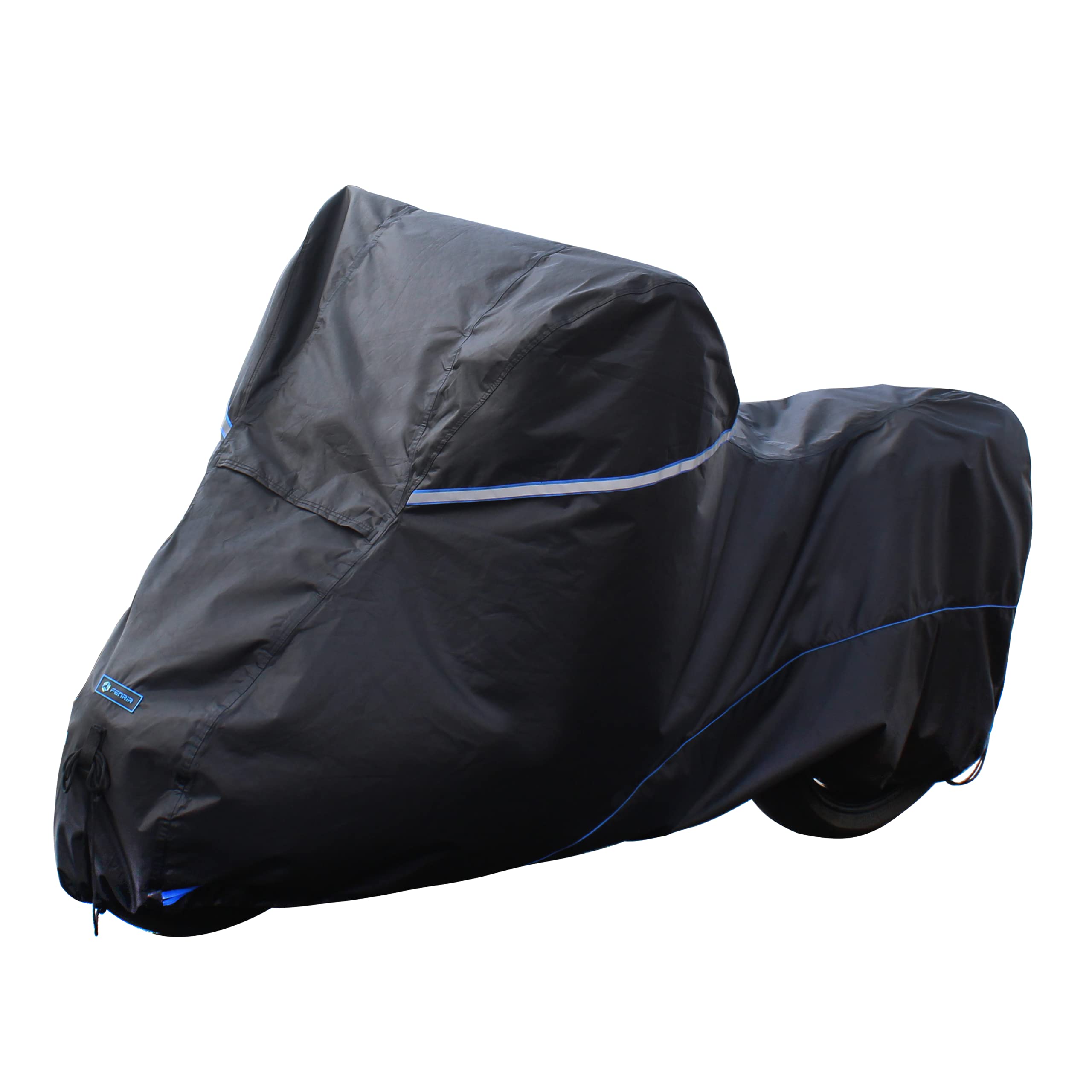 Fenrir 420D Oxford Cloth 88.6'' 225Cm Motorcycle Cover Exhaust Pipe Anti-Scalding Waterproof Outdoor Outside Storage For Naked S