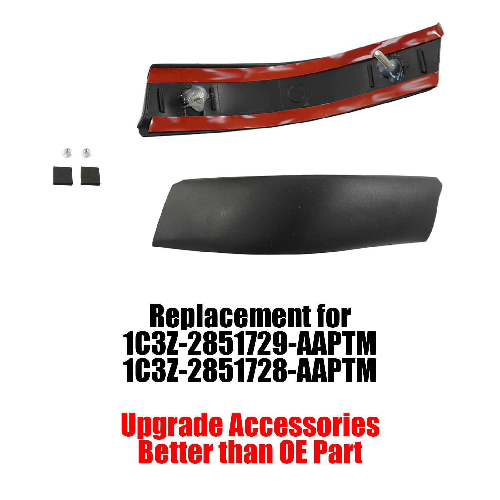 PFRREOR 2PCS Roof Corner Molding for Ford Super Duty Upgraded Extended Cab F250 F350 F450 F550 1999-2007 1C3Z-2851729-AAPTM 1C3Z