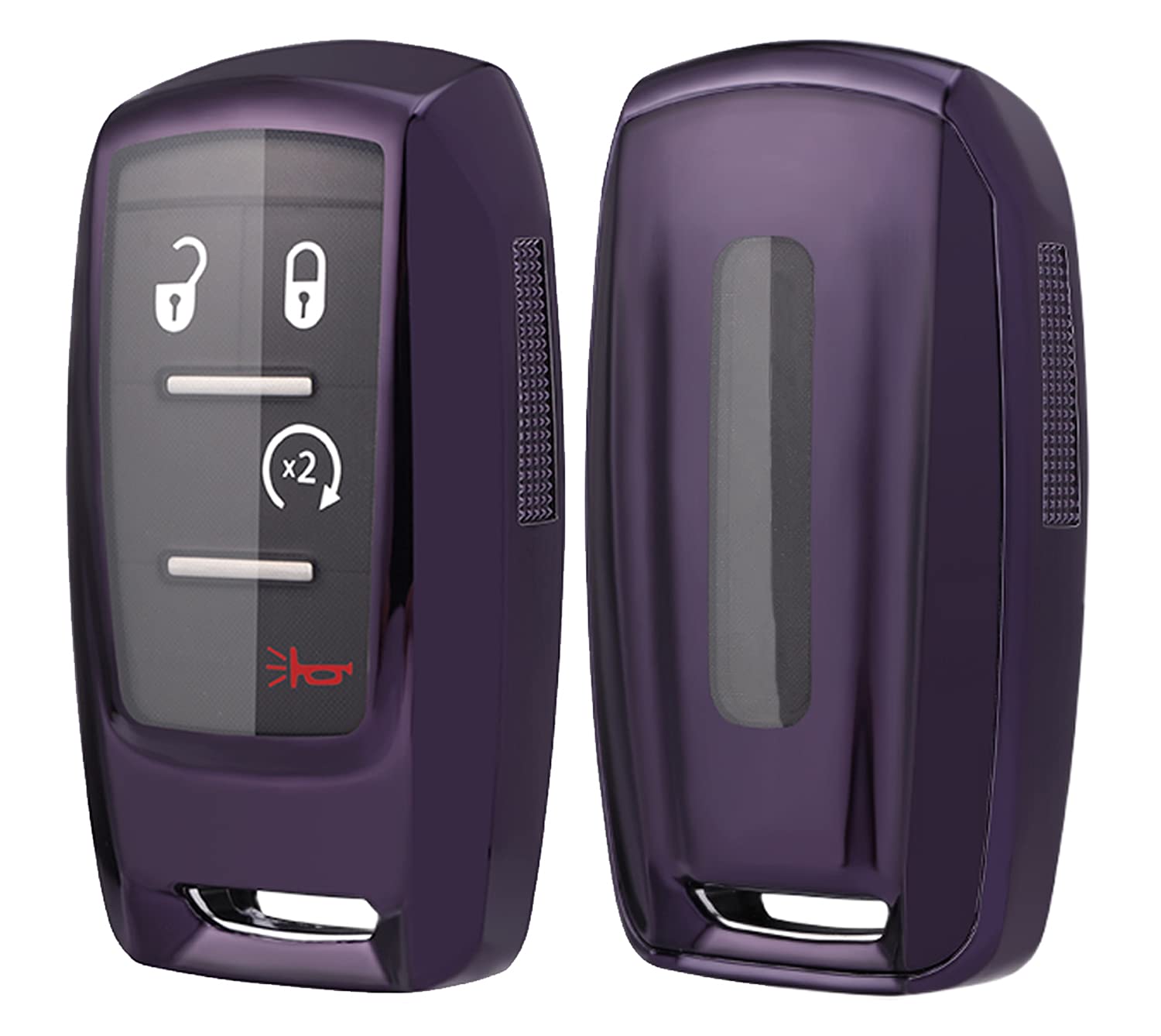 Arruweer Key Fob Cover For Ram 1500 Full Protection Soft Tpu Smart Key Case Holder Fits For 2019 2020 2021 Dodge Ram 1500 Keyles