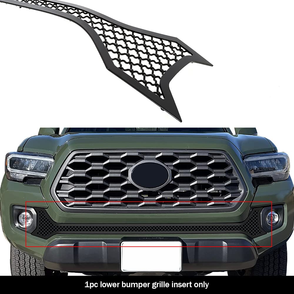 APS Compatible with Toyota Tacoma 2016-2023 Lower Bumper Stainless Steel Black Mesh Front Grill Grille Insert T75181K