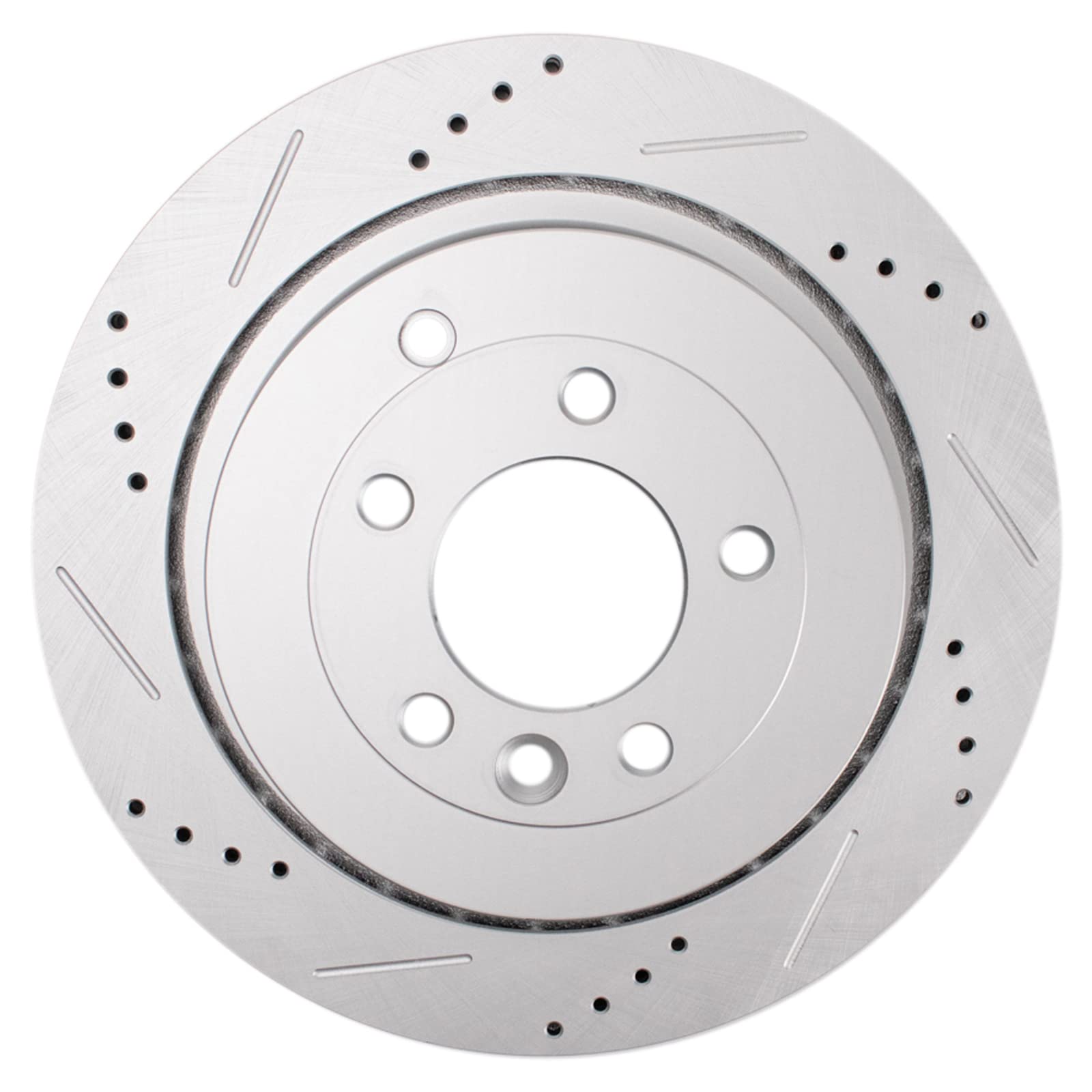 Trq Rear Performance Brake Rotors Set Premium G-Coated Cross Drilled & Slotted Compatible With 2005-2009 Land Rover Lr3 2010-201