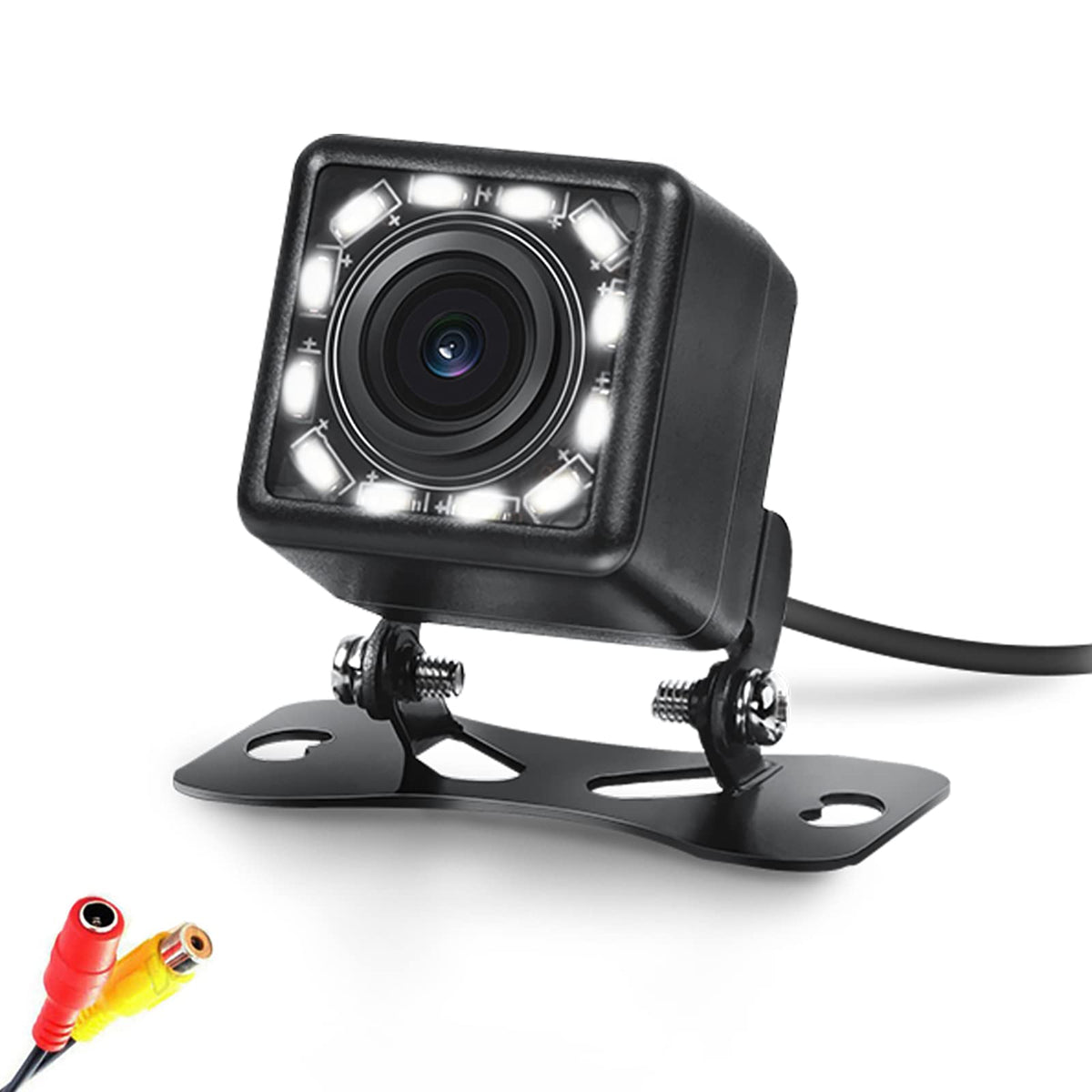 Nhopeew Car Rear View Camera Waterproof 12 Led Backup Camera 170 Wide Angle Night Visions Reverse Camera For Universal Cars, Suv