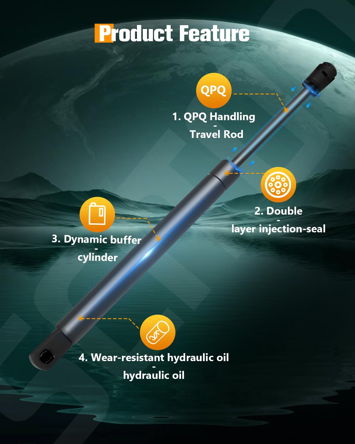 Scitoo Trunk Lift Supports Replacement Struts Gas Springs Shocks Fit For Chevrolet Malibu 2008 2009 2010 2011 2012 Set Of 2