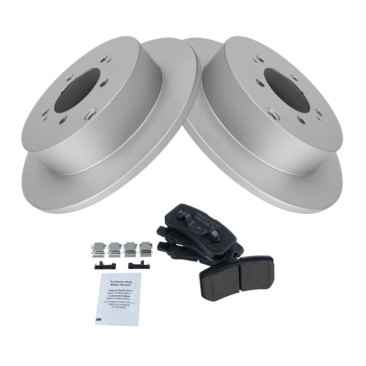 Trq Rear Brake Pad & Rotor Kit Brake Pads Brake Rotor Ceramic Premium G-Coated Compatible With 2009-2015 Mitsubishi Lancer 2008-