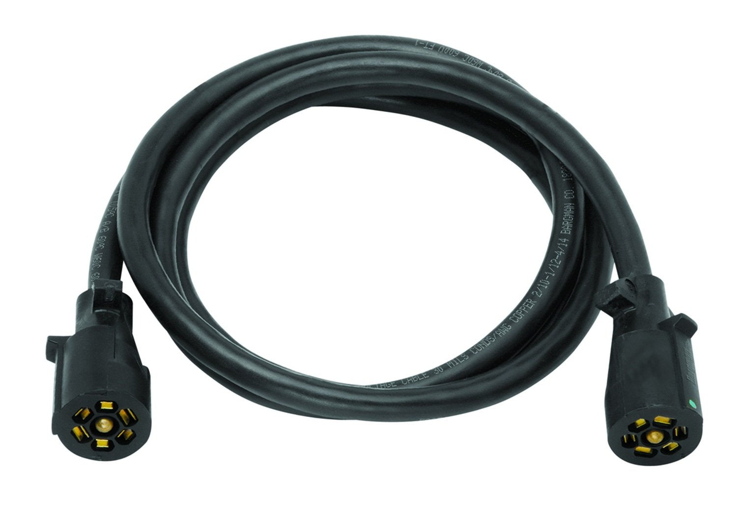 Bragman Double Ended 7-Way Molded Trailer End Connectors with 8-Feet Cable