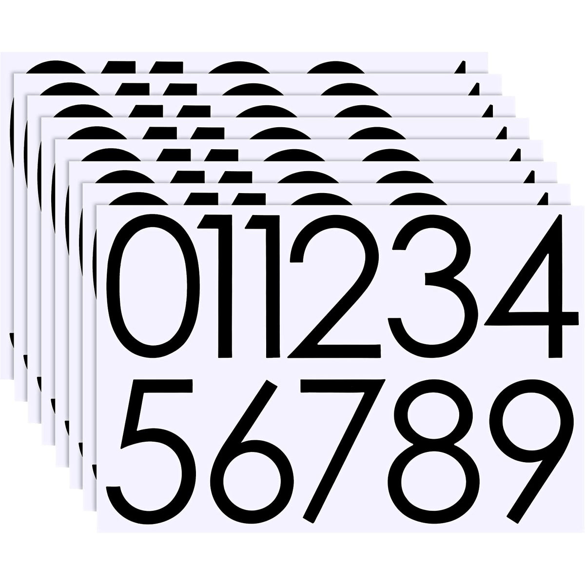 Zonon 88 Pieces 8 Sheets Vinyl Number Stickers 4 Inch Mailbox Numbers Self Adhesive Waterproof Numbers For Mailbox Sign Window Door Cars Trucks Home Business Address (Black)