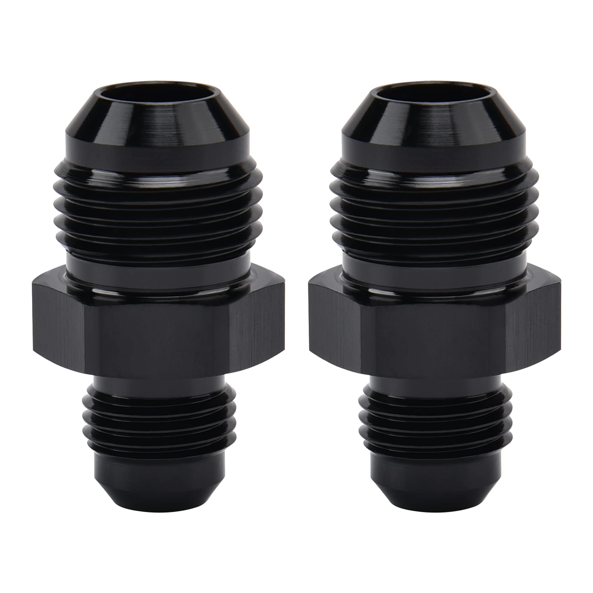 Evil Energy 8An Male To An6 Male Flare Reducer Coupler Union Straight Adapter Fitting Black 2Pcs