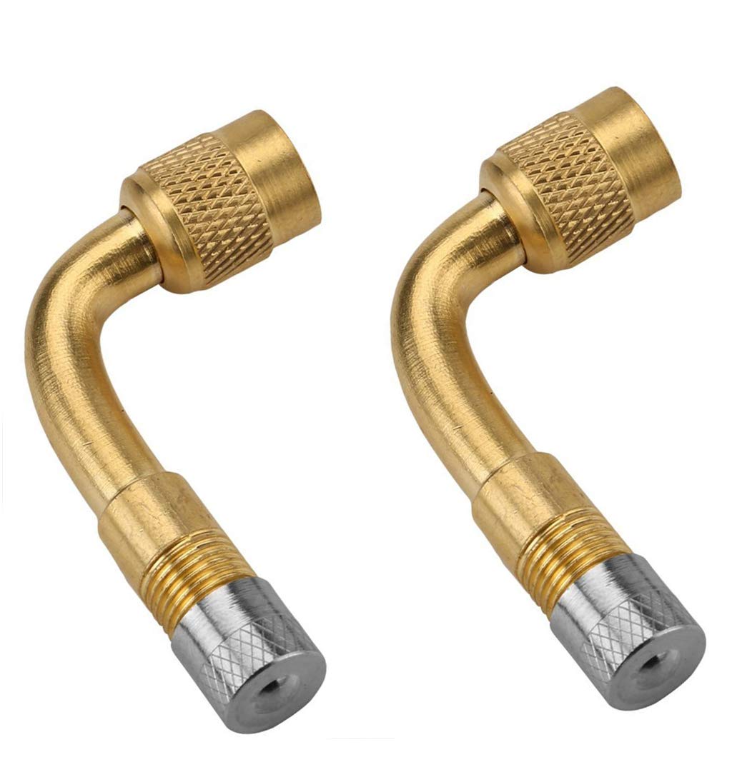 90 Degree Tyre Valve Extension Adaptor For Car Motorcycle Bike Scooter 2 Pack Universal Extenders