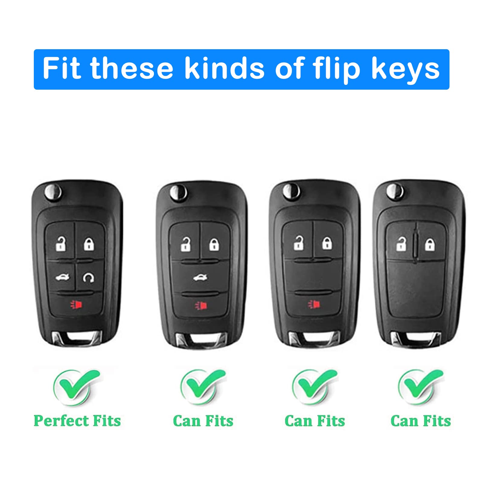 XIYANG TRADE for Chevy Key Fob Cover with Keychain,Premium TPU Full Protection Key Case Shell for Equinox Camaro Cruze Malibu Im