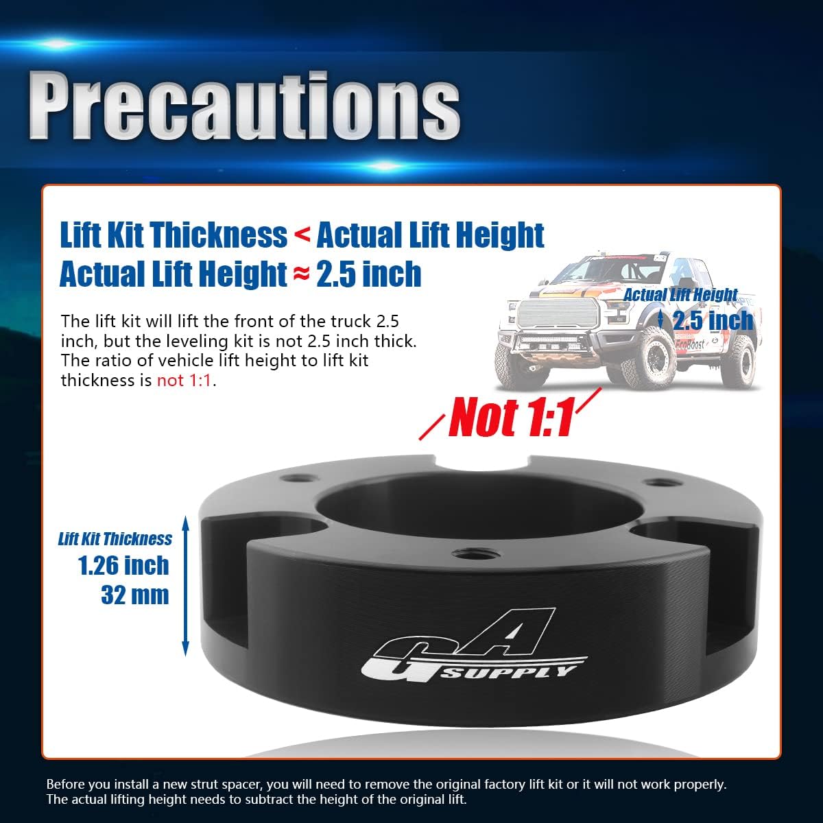 GAsupply 2.5'' Front Leveling Lift Kits, Compatible with1999-2006 Toyota Tundra 2WD 4WD, 2.5 Inch Raise Strut Suspension Spacers