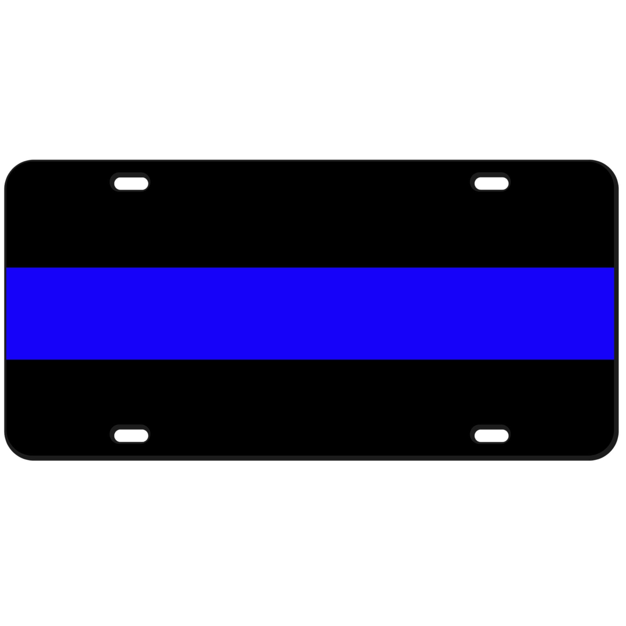 2-D Heavy Duty Reflective Thin Blue Line License Plate