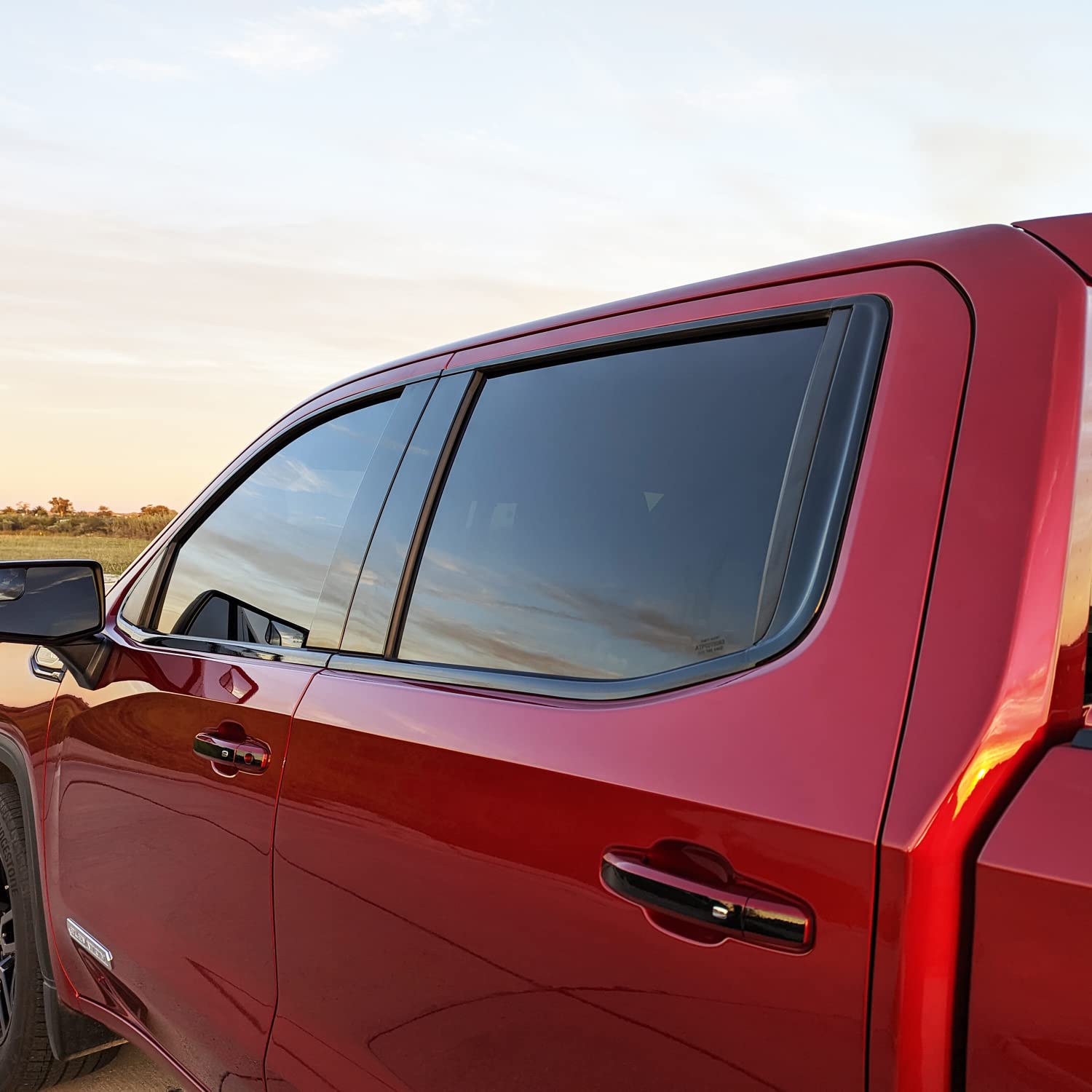 Slickmod Chrome Delete Blackout Vinyl Overlay For 2019-2023 Gmc Sierra 1500 Window Trim (Gloss Black, 1. Window Trim)