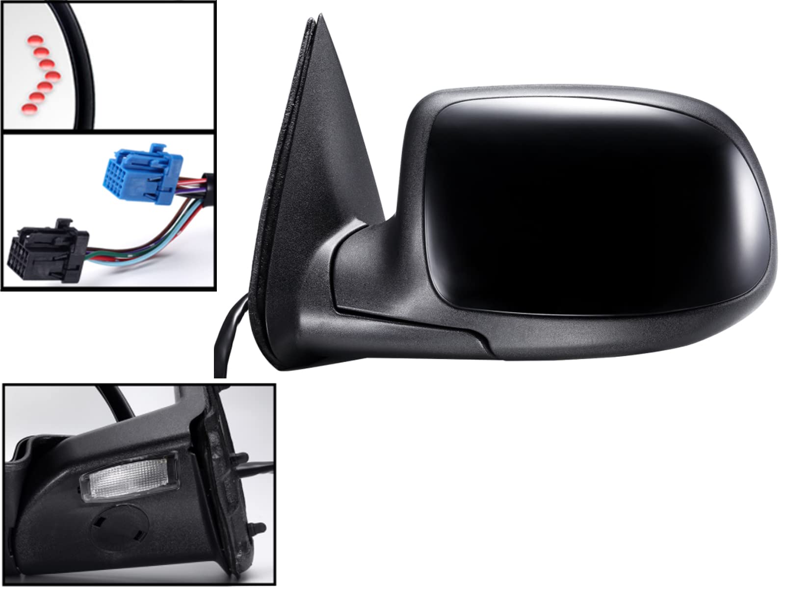 APA Replacement Rear View Mirror Power Folding Heated Signal Memory Puddle for 2003-2007 SILVERADO SIERRA TAHOE YUKON ESCALADE D