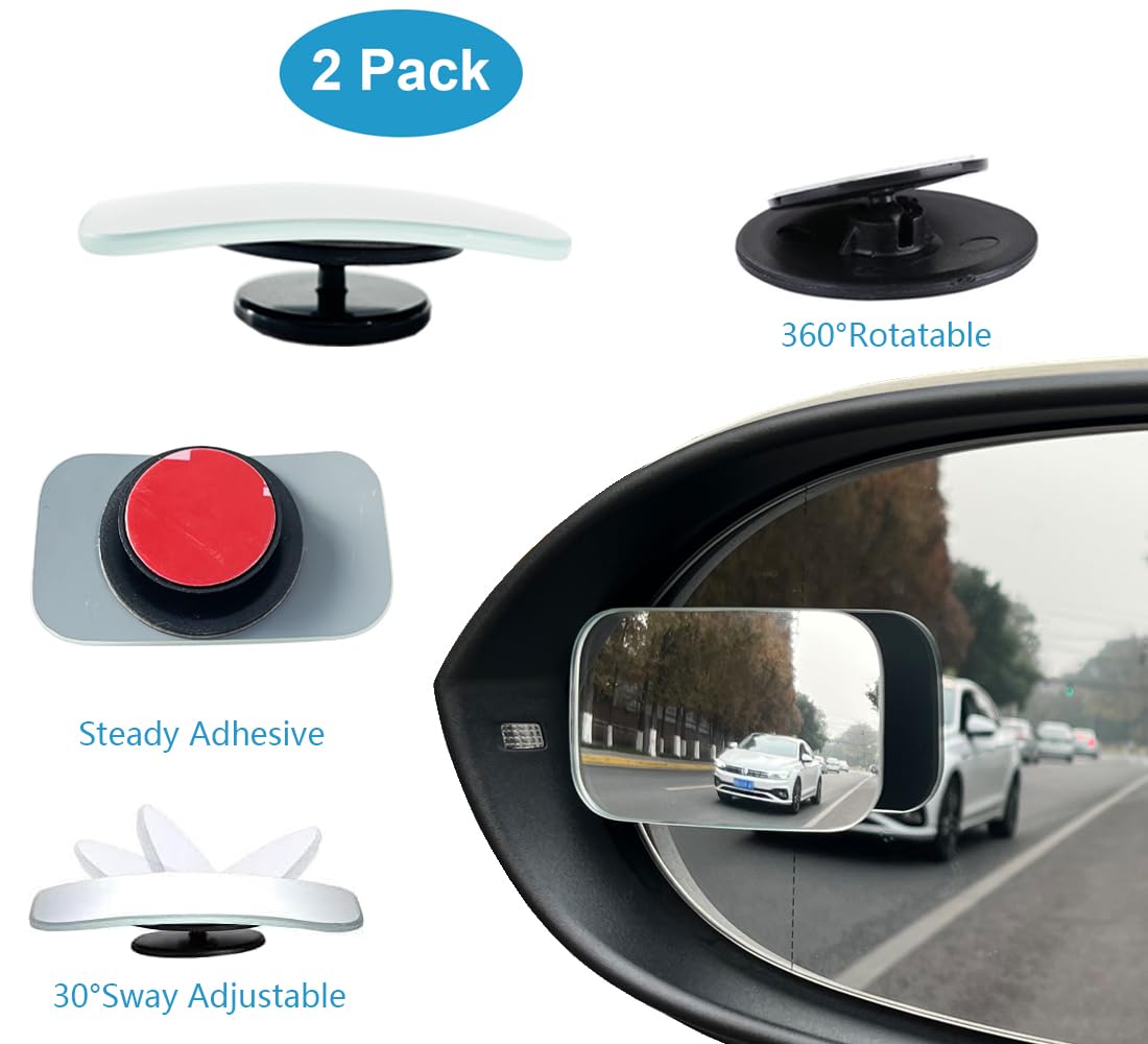 Rear View Mirror, Universal 11.4 Inch Interior Clip On Panoramic Rearview Mirror to Reduce Blind Spot Effectively - Wide Angle -