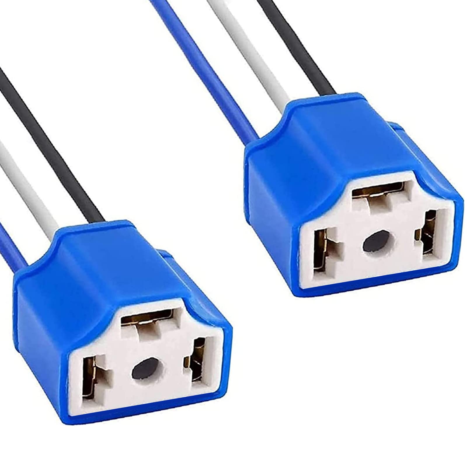 Lights Socket H4 Wiring Harness 9003 Lights Plug 14AWG Ceramic H4 9003 Connector for Lights Fog Light Retrofit (1Pair)