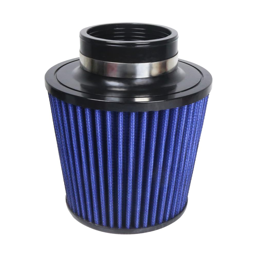 Kyostar 3 Inch 76Mm Cold Air Intake Filter Cone Universal Carbon Fiber Replacement High Flow Dry Air Filter Black