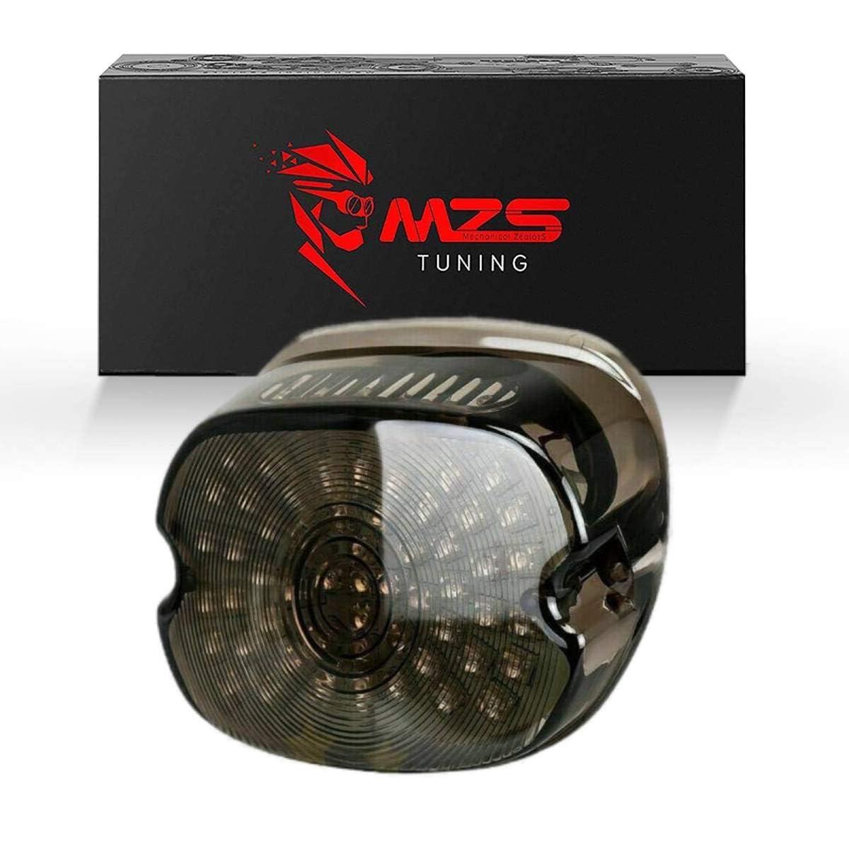 Mzs Motorcycle Tail Light, Led Turn Signal Integrated Brake Taillight Low Profile Smoke Compatible With Sportster Softail Dyna R
