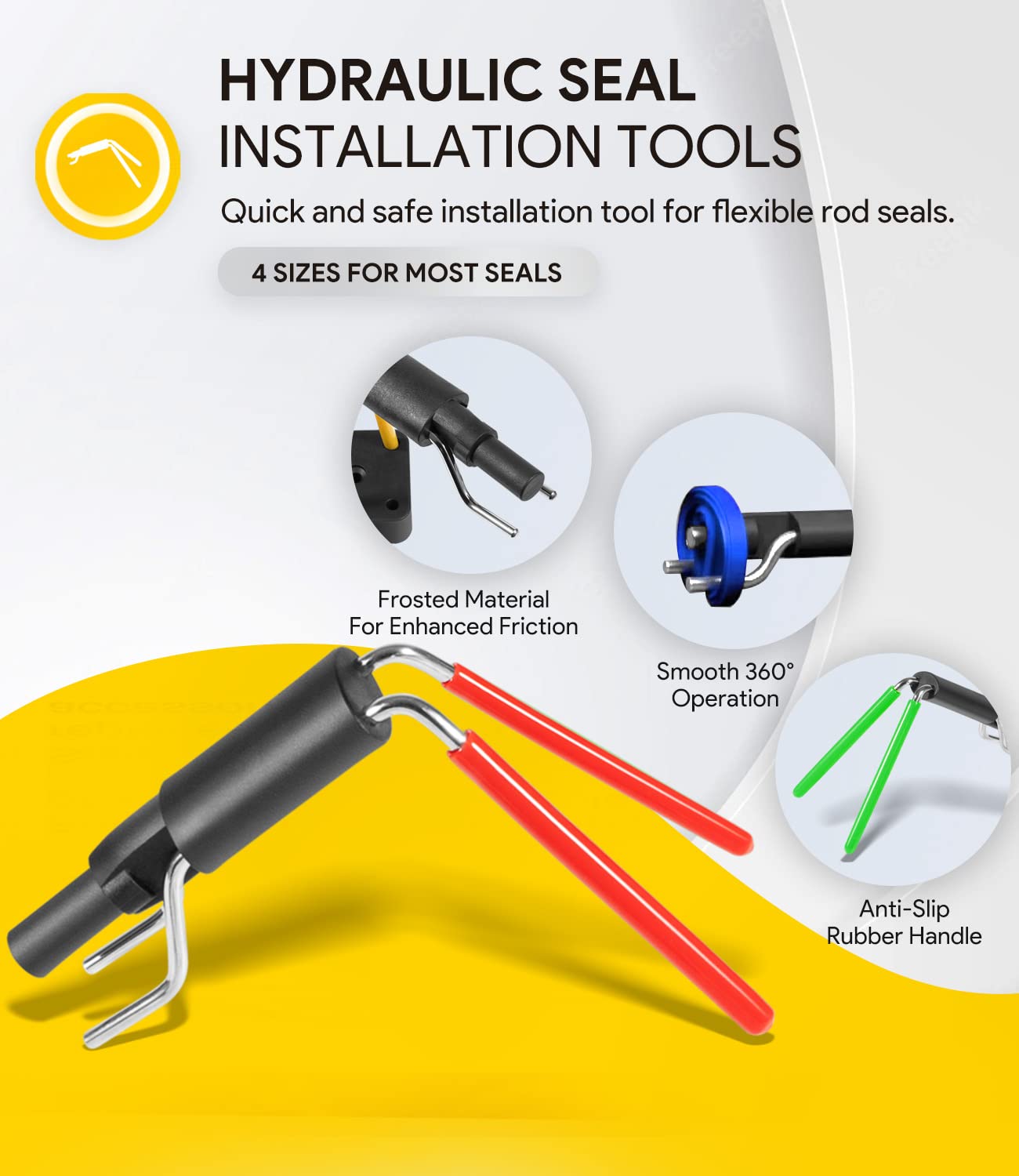 6 Pack Hydraulic Seal Installation Tools, Hydraulic Cylinder Piston Repair Rebuild Seal Kit, U-Cup Rod Seal Installation Tool Ki