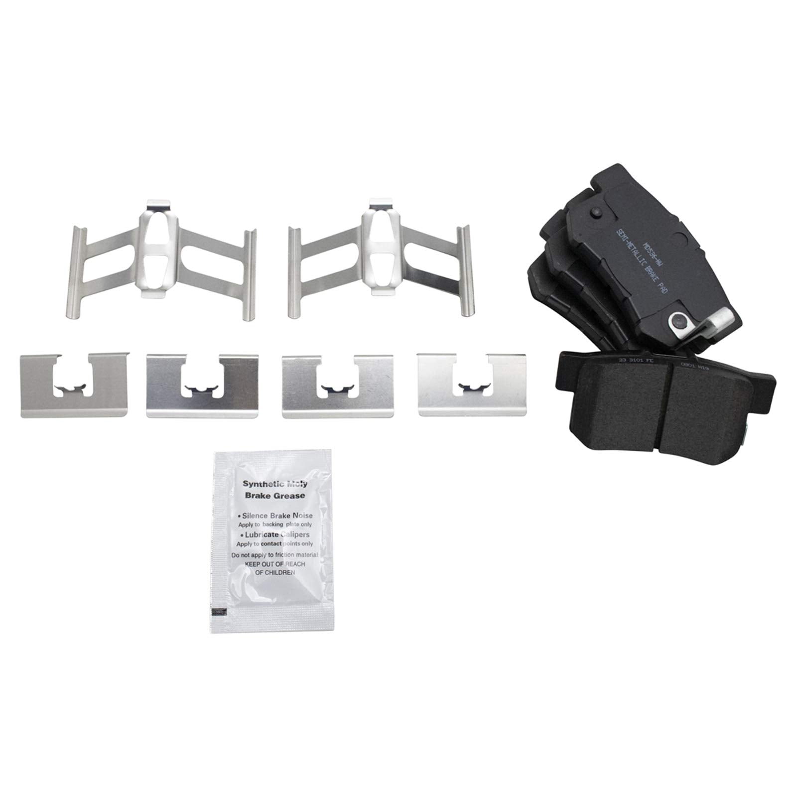 Trq Rear Brake Pad & Rotor Kit Brake Pads Brake Rotor Semi-Metallic Compatible With 2004-2008 Acura Tl 2003-2011 Honda Element