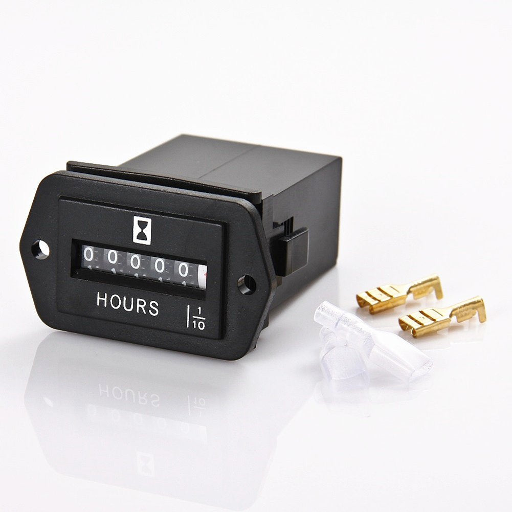 AIMILAR Mechanical Hour Meter AC 110V-250V for Small Engines, Boats, Generators and More - 6 Digit Display with Easy Installatio