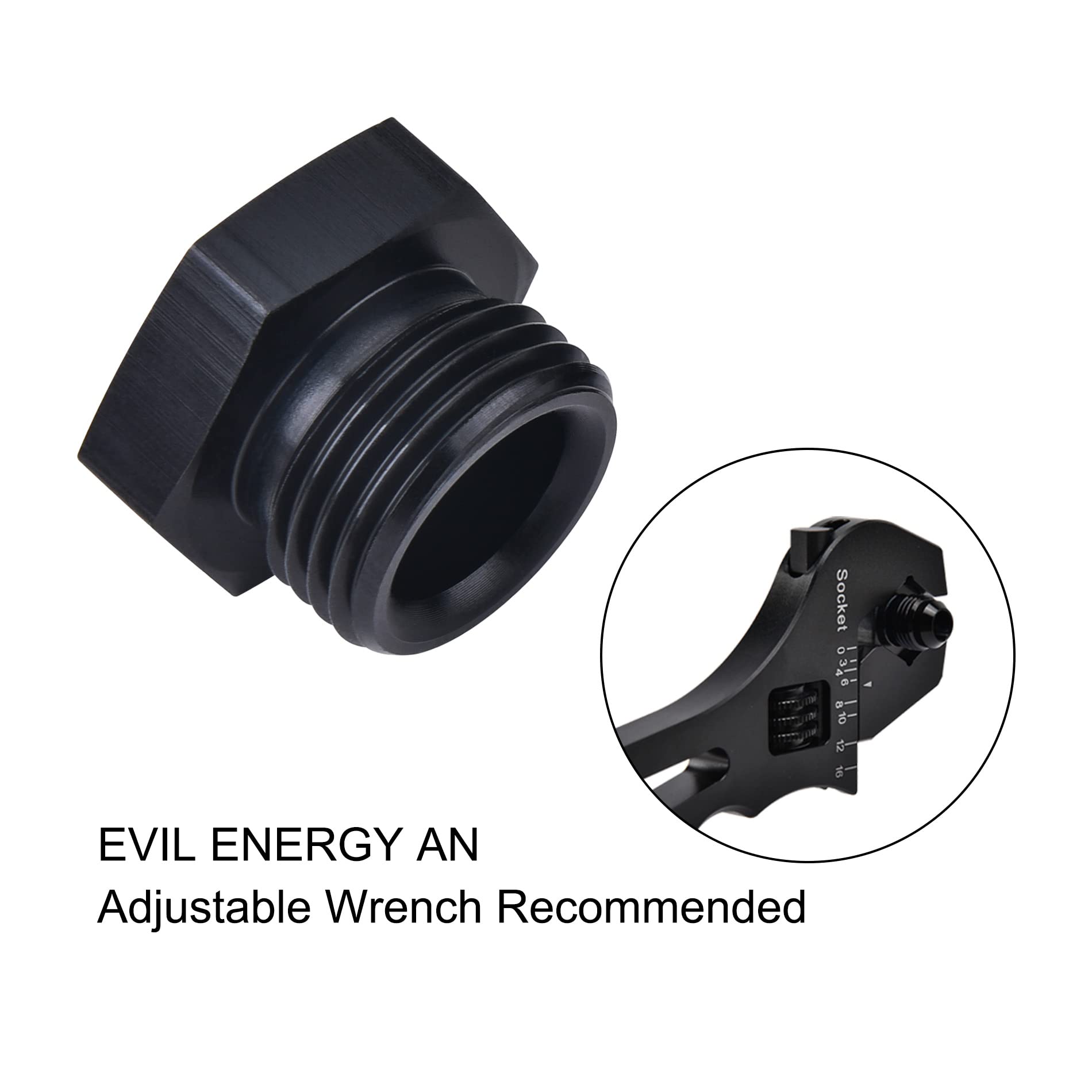 Evil Energy 6An Block Off Cap Orb Plug Fitting Adapter Male Aluminum 2Pcs