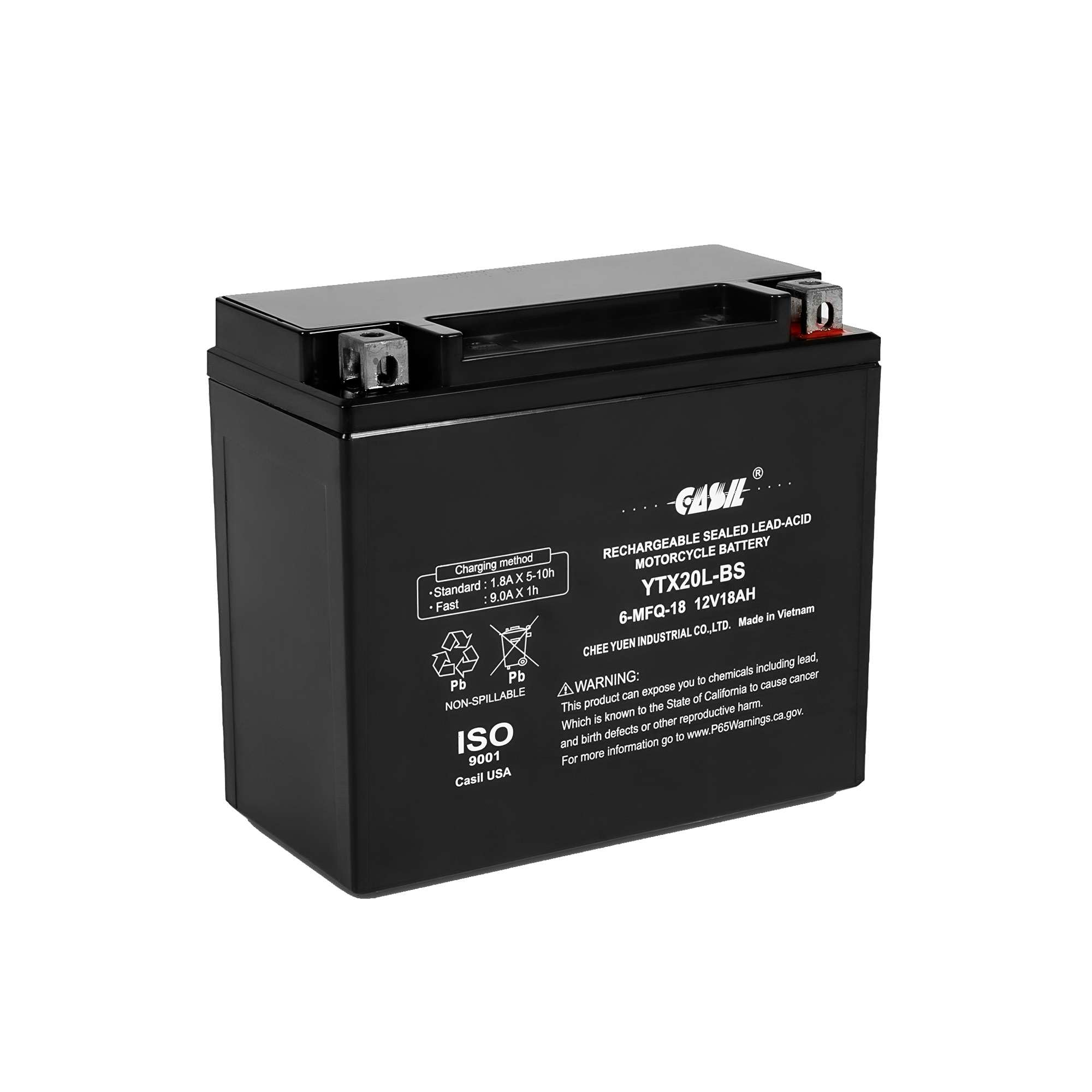 YTX20L-BS Battery High Performance Power Sports- Maintenance Free - Sealed AGM Battery For Motorcycle ATV UTV snowmobile
