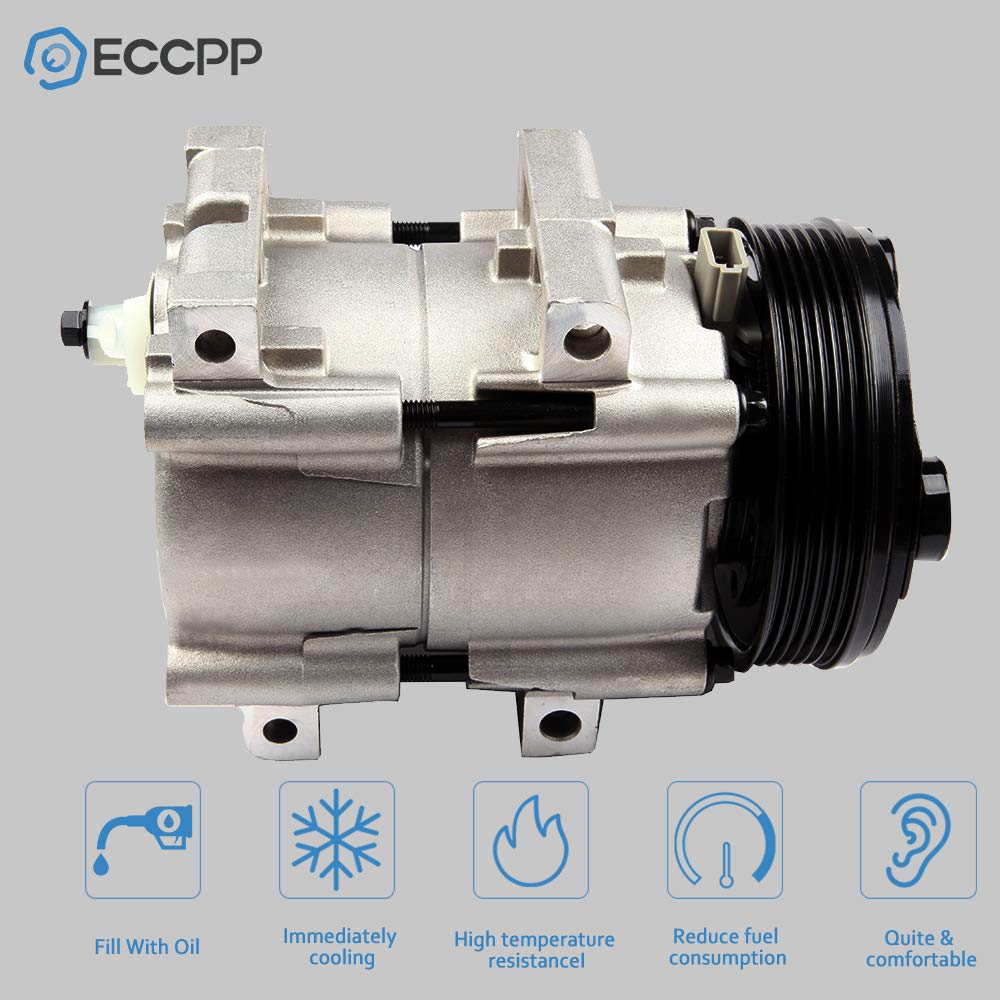 Eccpp A/C Compressor With Clutch 1994-2004 For Ford Bronco For F-250 For F-350 Mustang 4.9L 5.0L 5.8L Air Conditioning Compresso