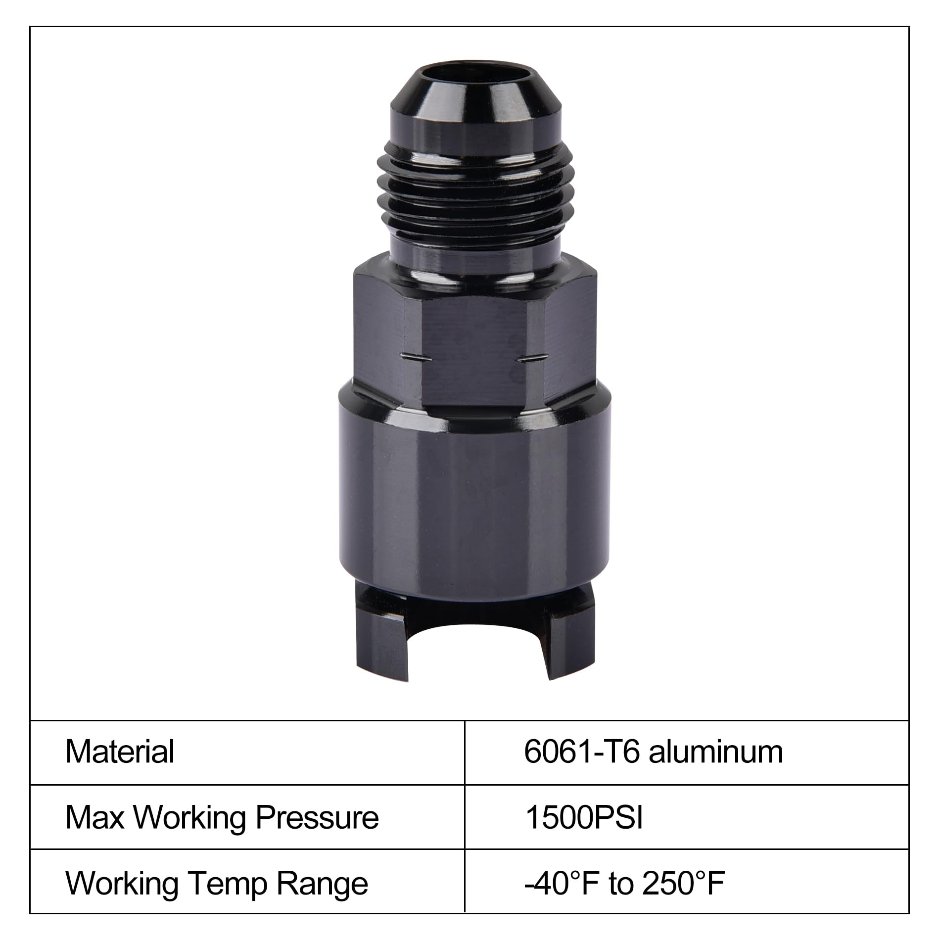 Evil Energy 6An Male To 3/8'' Quick-Disconnect Female Efi Fuel Rail Fitting Aluminum