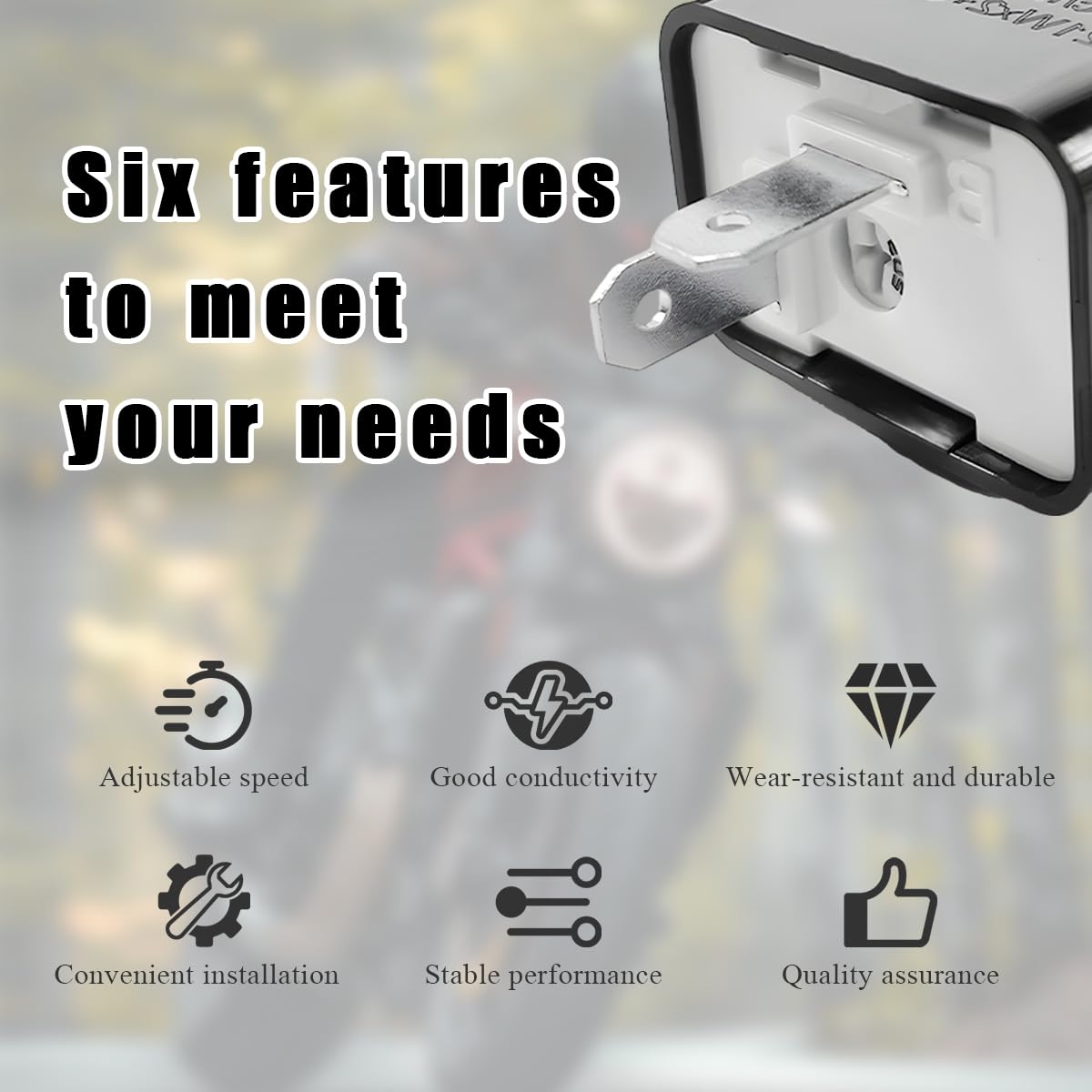 Wevdn 12V Speed Adjustable 2 Pin LED Flasher Relay, Electronic Flasher Relay Replacement Hazard Warn Flasher Relay, 2-Pin Hyper