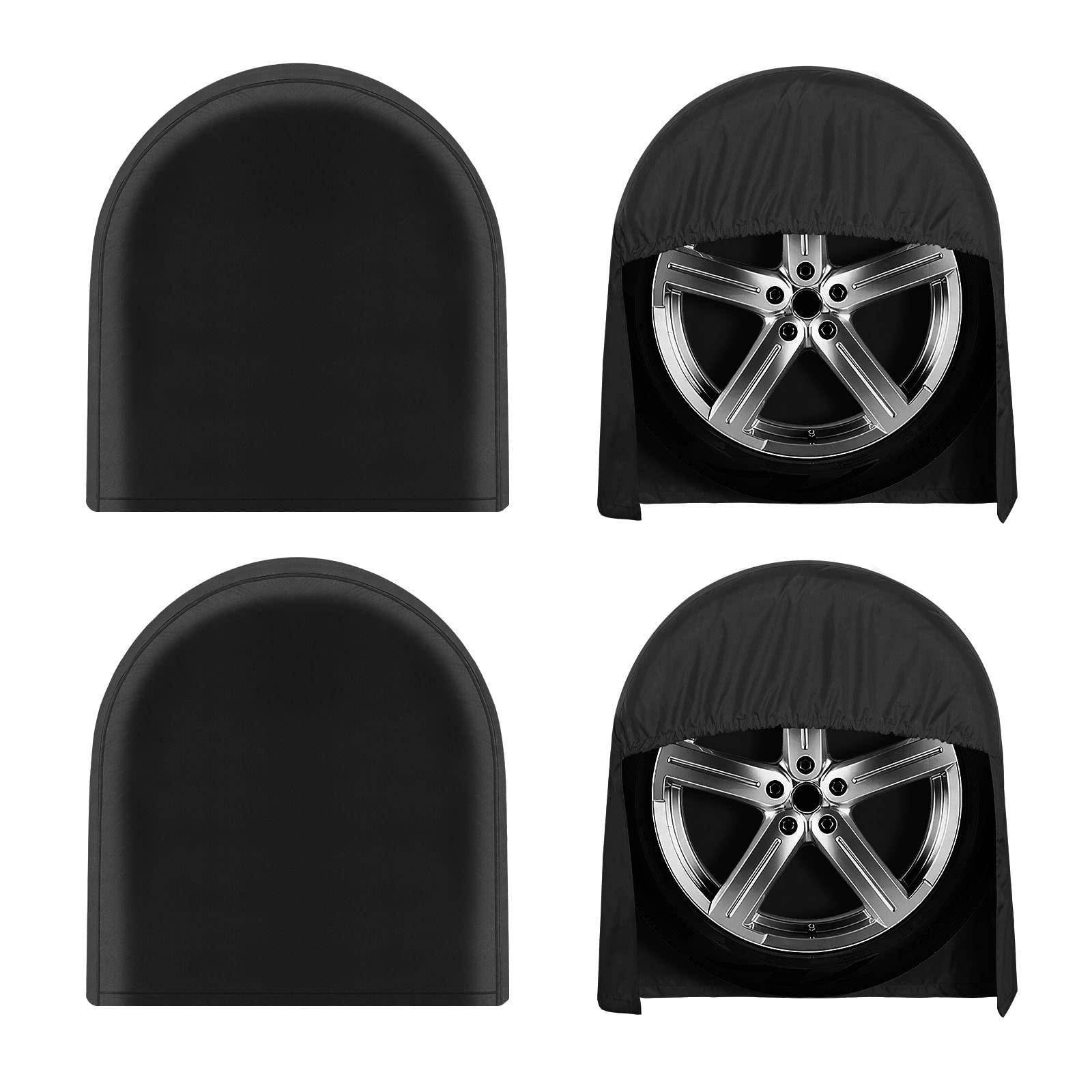 Outdoorlines Outdoor Waterproof Tire Covers Set Of 4 - Uv-Proof Trailer Wheel Cover Windproof Tire Protector For Rv Jeep Trailer