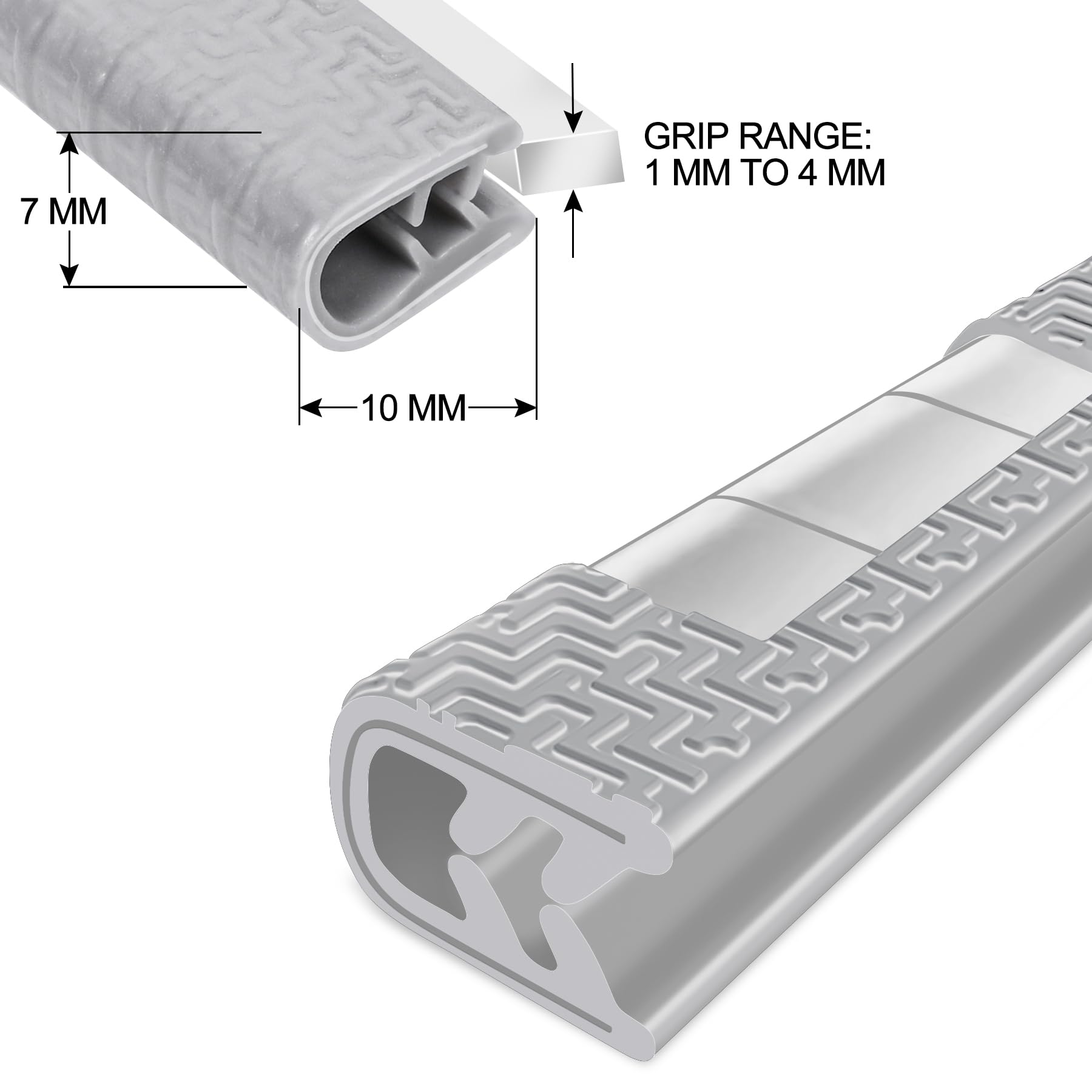 Myfamirea 16.4Ft(5M) Long Car Door Edge Guards, U Shape Edge Trim Rubber Seal Protector Car Door Protection Anti-Collision Rubbe