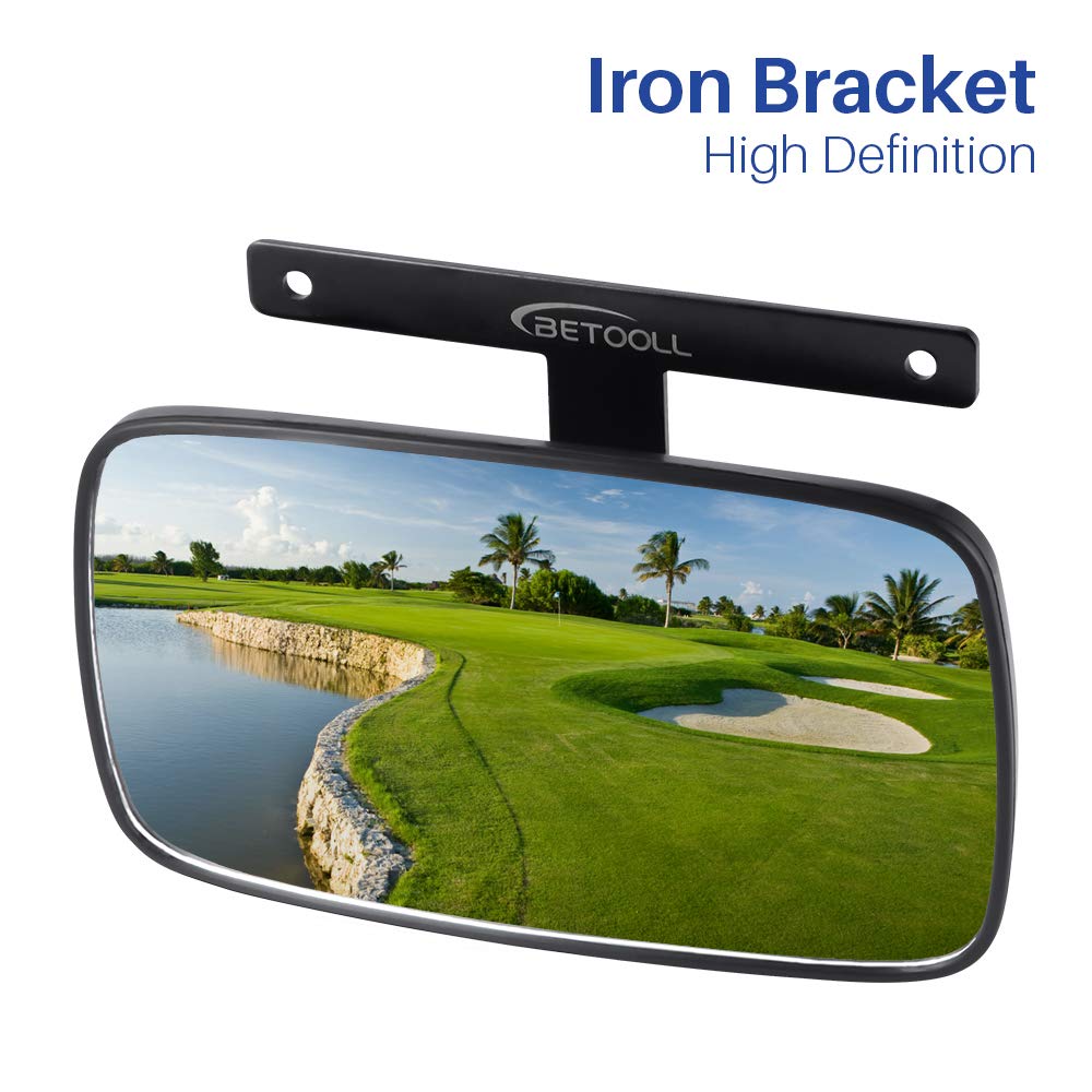 BETOOLL 9 Wide Panoramic Rear View Mirror for Golf Carts - Fits Ez Go, Club Car, Yamaha - Enhanced Visibility and Safety
