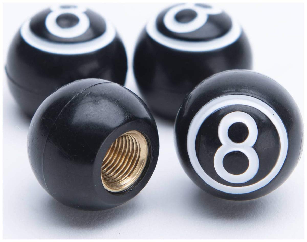 Custom Accessories 16115 Black 8-Ball Style Valve Cap