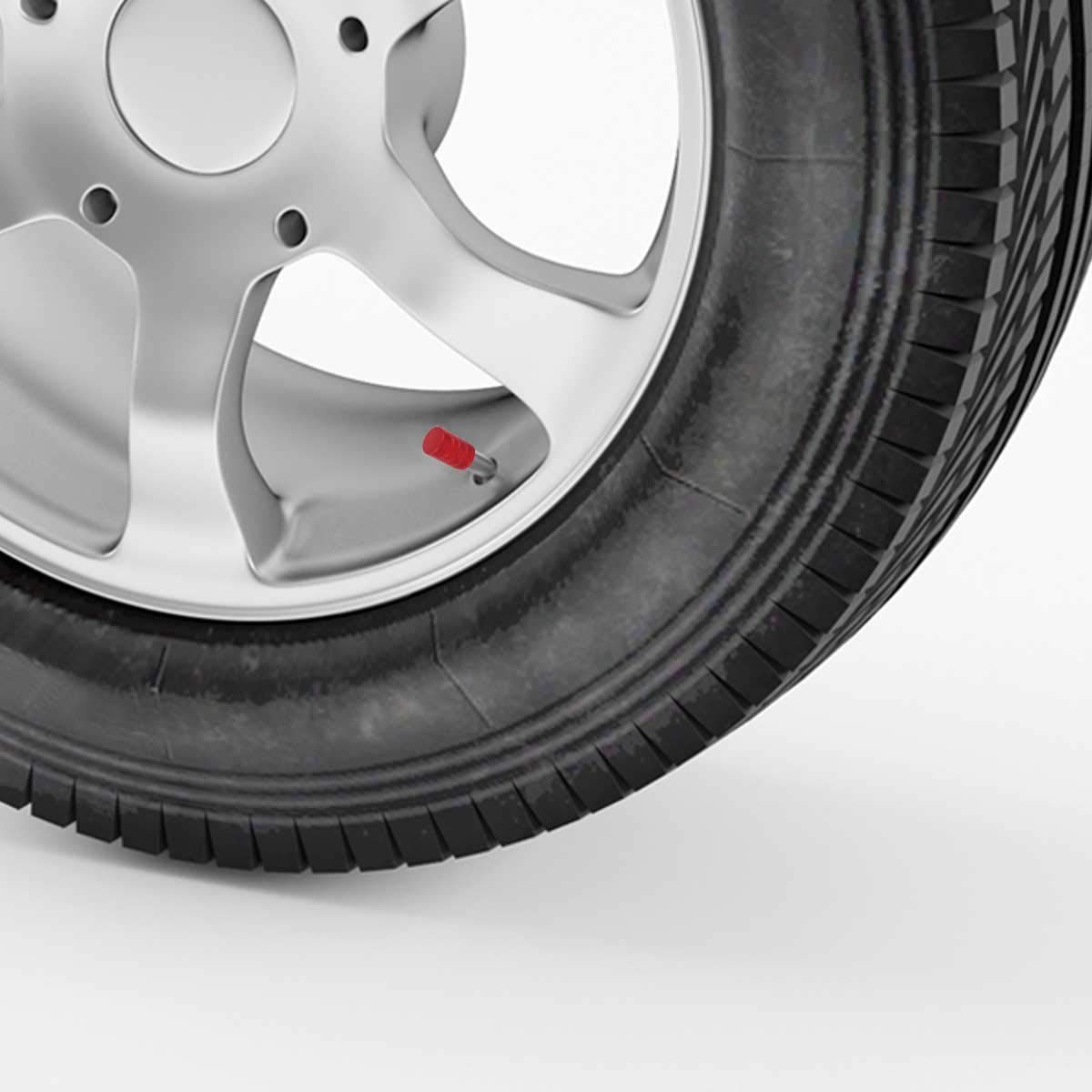 Winka Round Tire Stem Valve Caps Aluminium Car Dustproof Caps Tire Wheel Stem Air Valve Caps, 5 Pieces Red