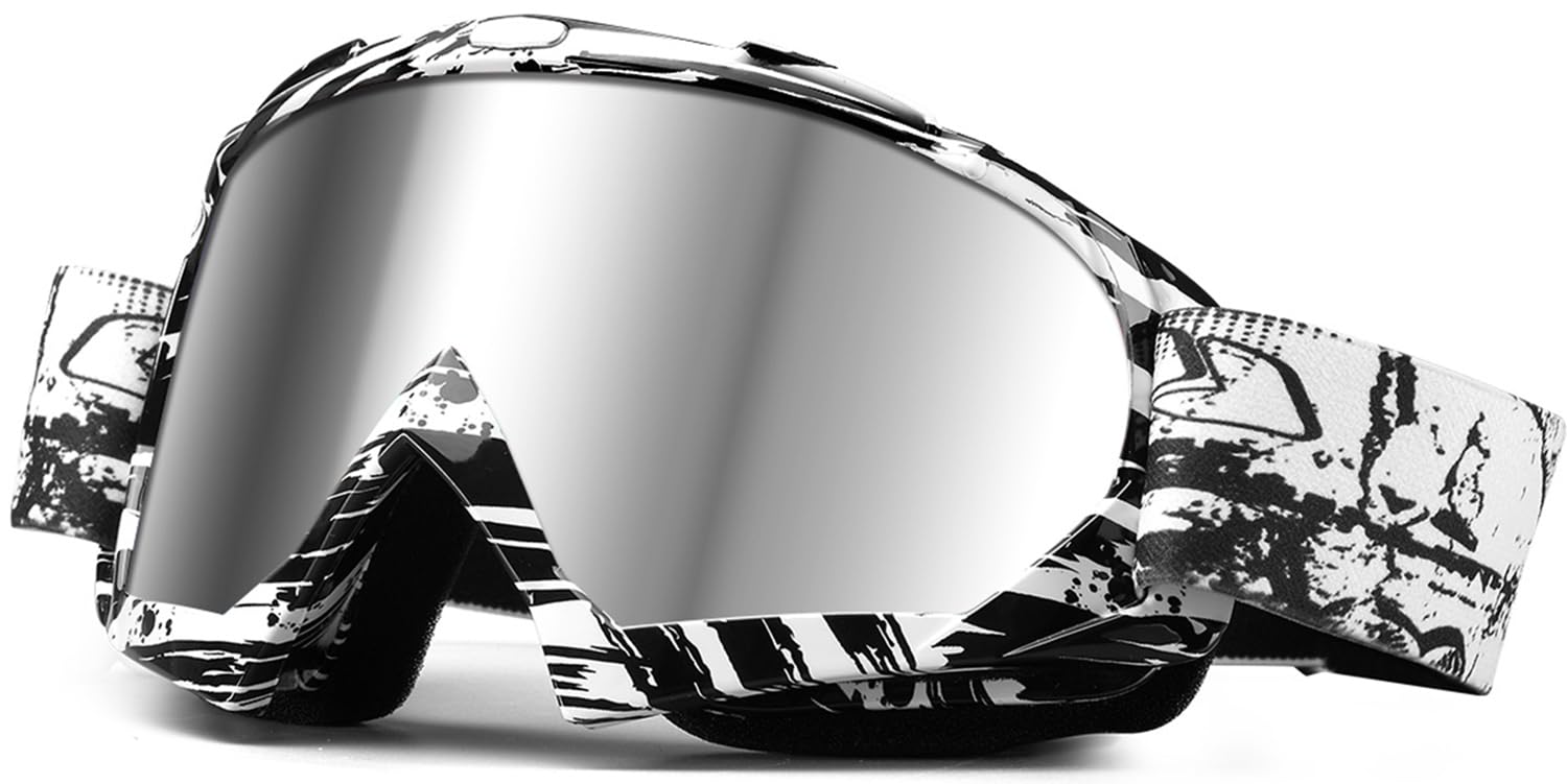 beyisi Dirt Bike Goggles Motorcycle Gear ATV Riding Motocross Dirtbike 4-Wheeler Goggles Accessories Ski Goggles Fit Over The Gl