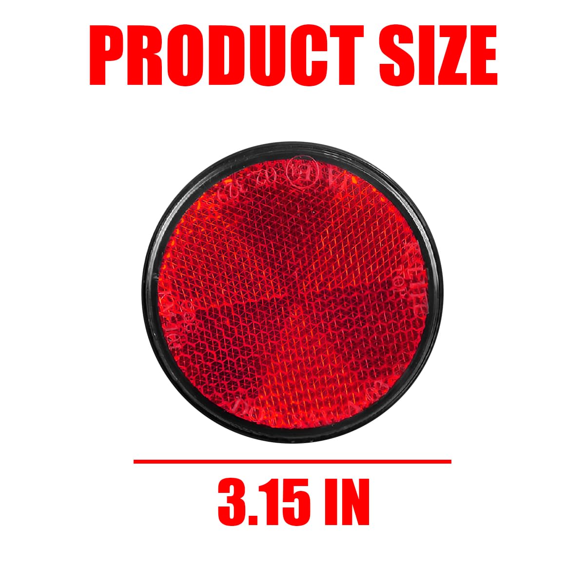 LKAHG 10 Pack Round Reflector, 2 Inch 60mm Reflective Warning Reflector, M6 Screw Mount, High Visibility Safety Side Marker for