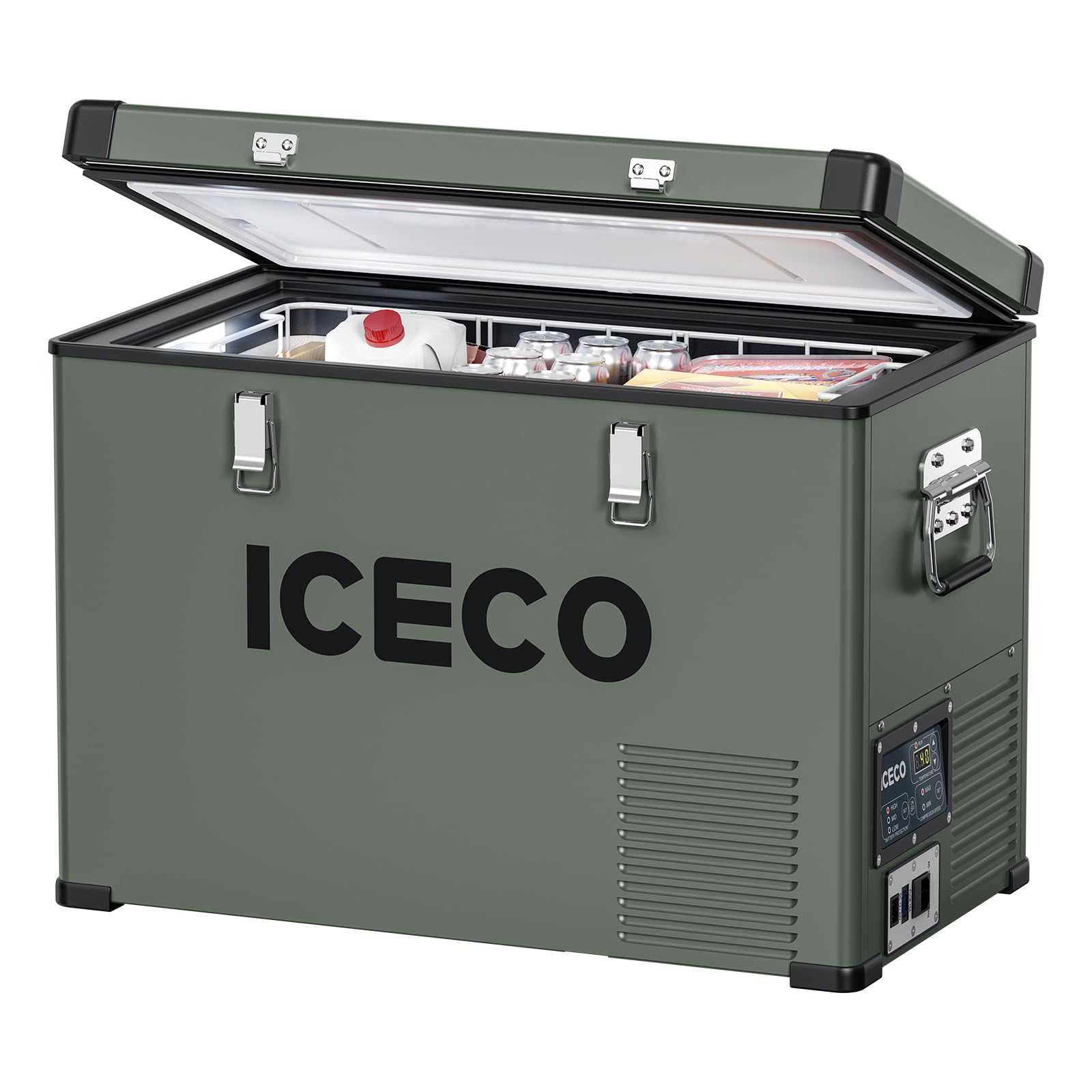 Iceco Vl45 Portable Refrigerator With Secop Compressor, 45Liters Platinum Compact Refrigerator, Dc 12/24V, Ac 110-240V, 0? To 50