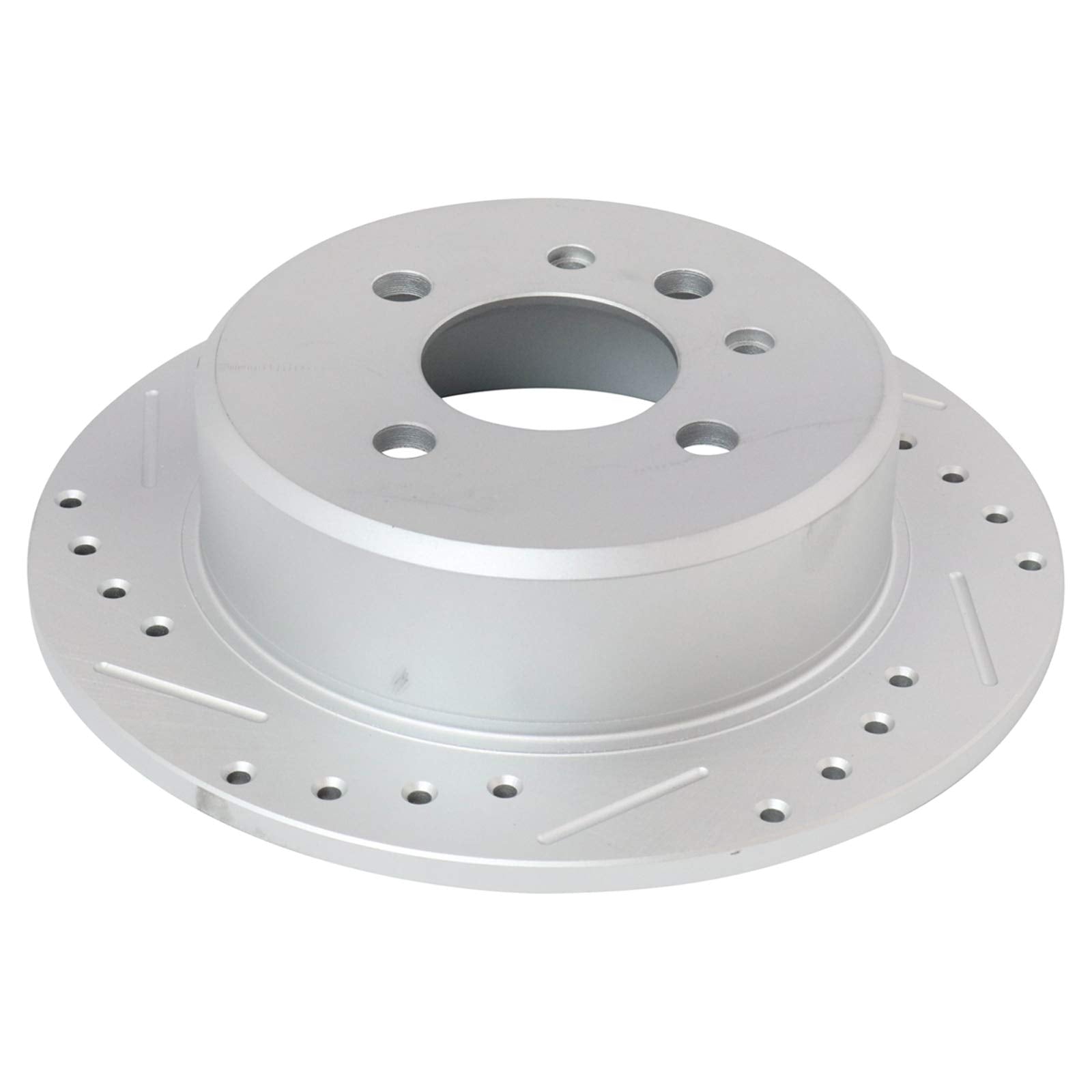 Trq Rear Performance Brake Rotors Set Premium G-Coated Cross Drilled & Slotted Compatible With 1991 Bmw 318I 1984-1987 325E 1987