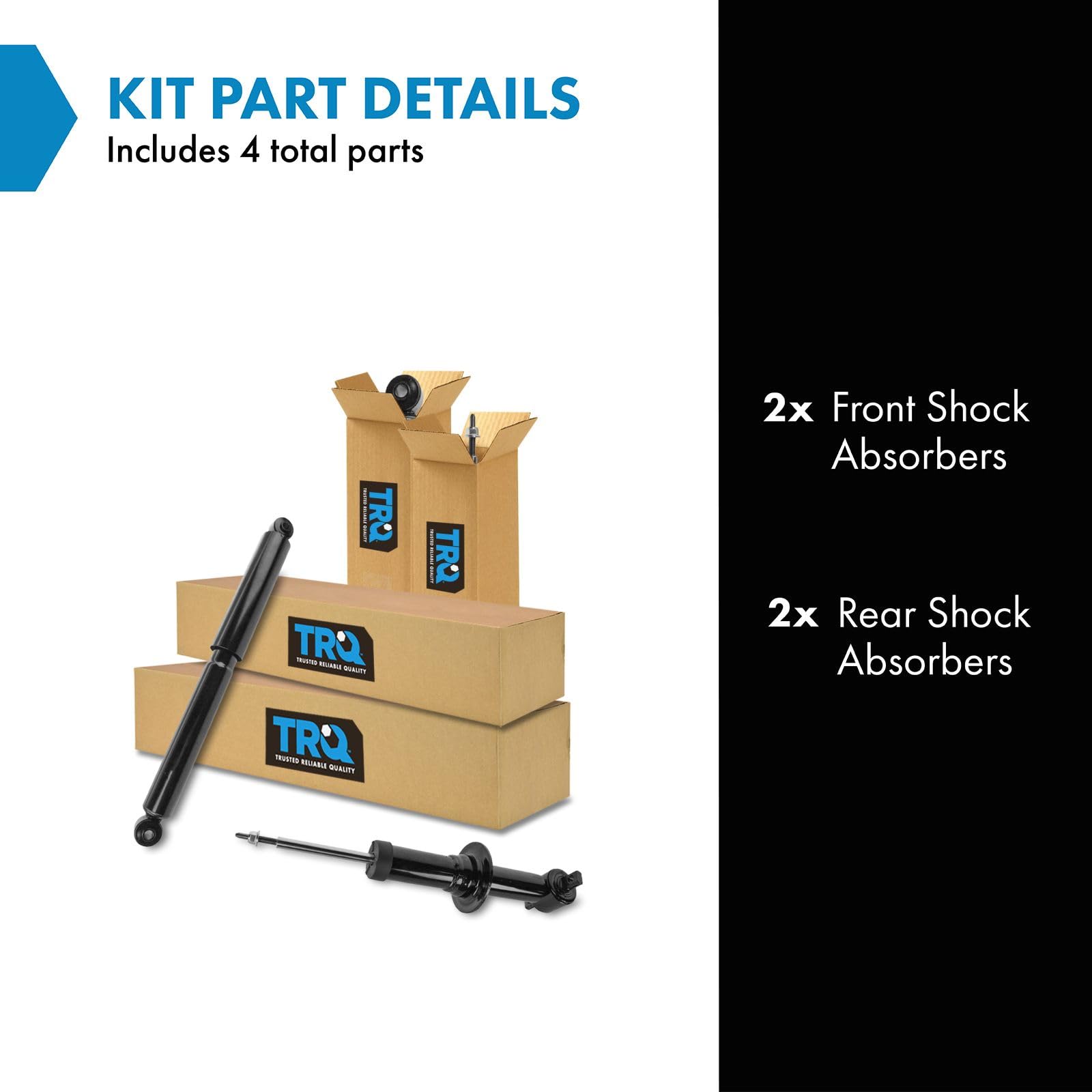 Trq Front And Rear Shock Absorber Set Compatible With 2007-2013 Chevrolet Silverado 1500 Gmc Sierra 1500