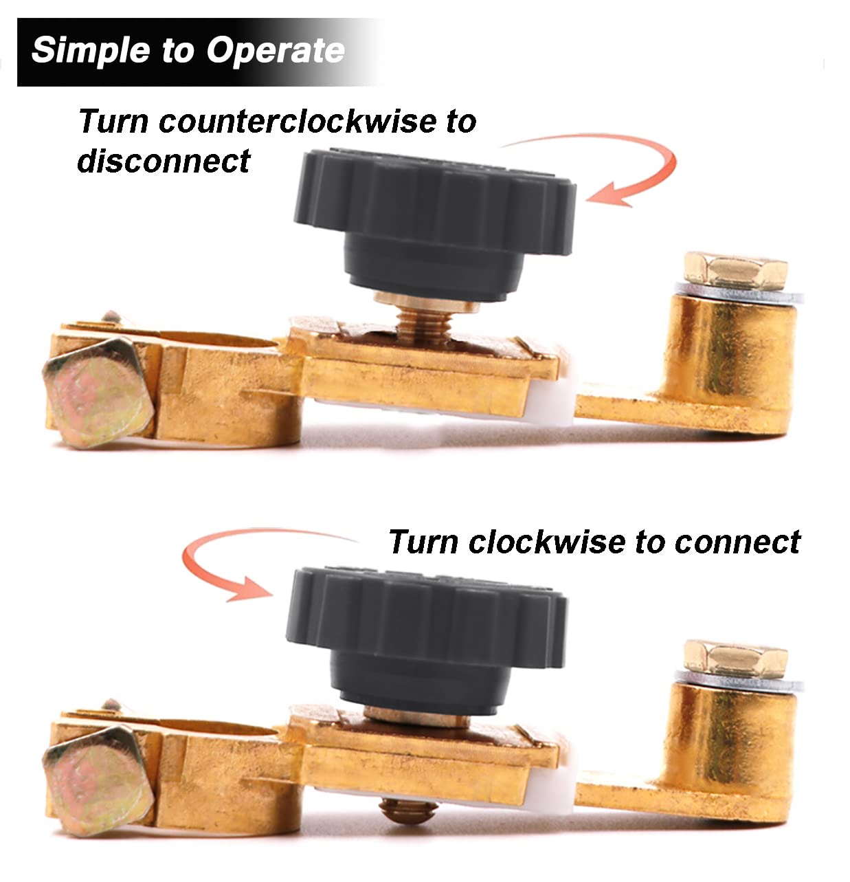 Top Post Battery Disconnect Switch - Quick Disconnect Battery Cut Off Switch For Car Truck Marine Rv And Electrical Equipment -